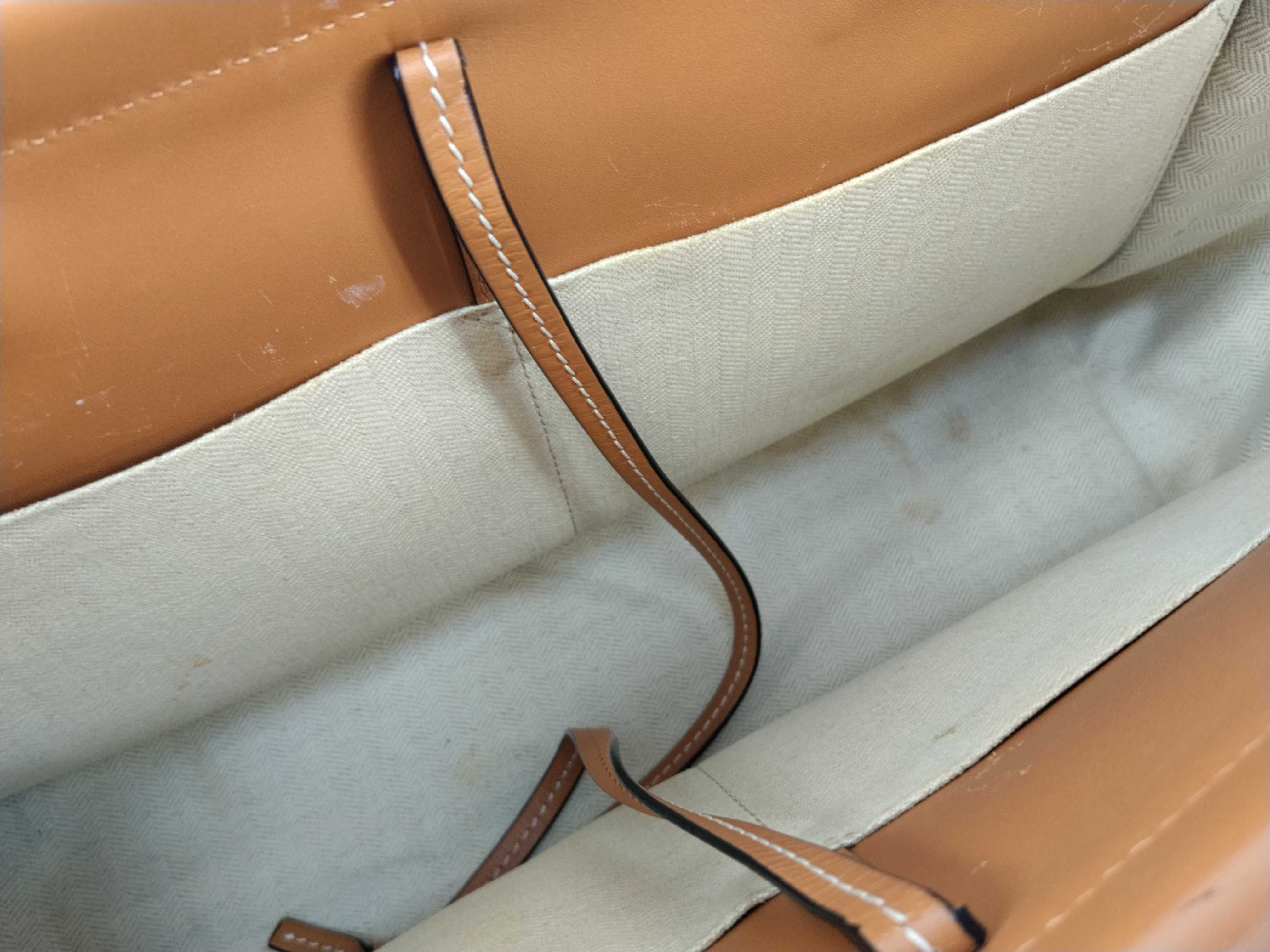 Anagram Cushion Leather Tote Bag, Brown Tote Bag — view 10