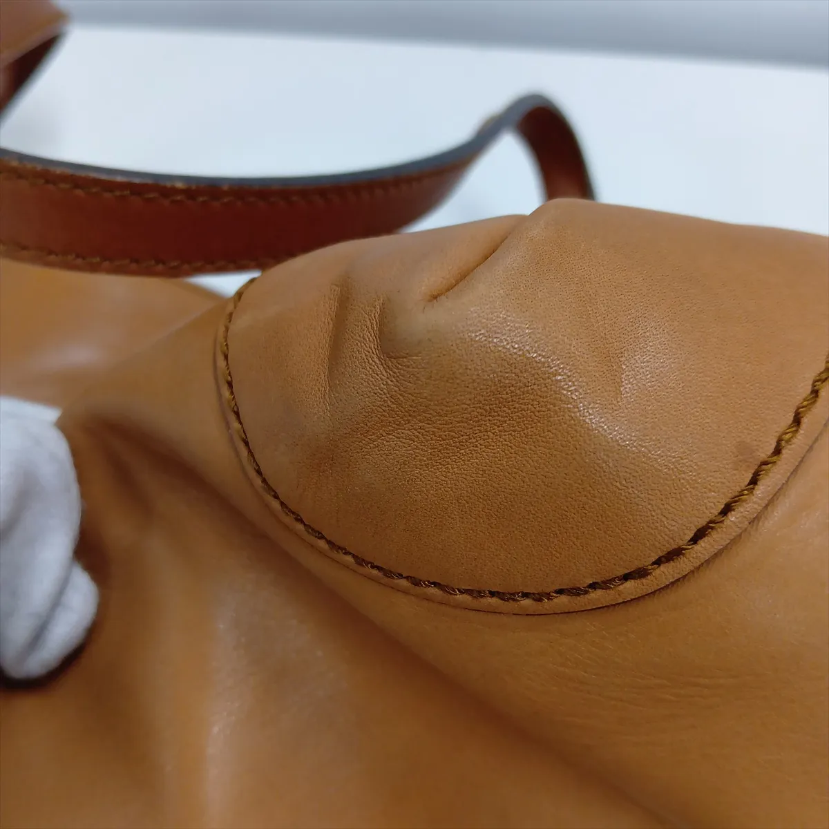 Leather Tote Bag, Brown, 247209 — view 15
