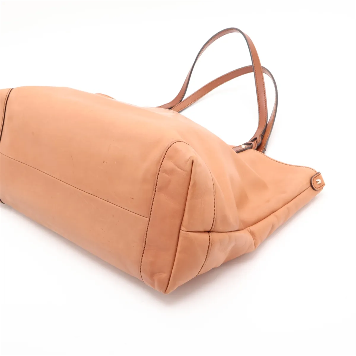Leather Tote Bag, Brown, 247209 — view 3
