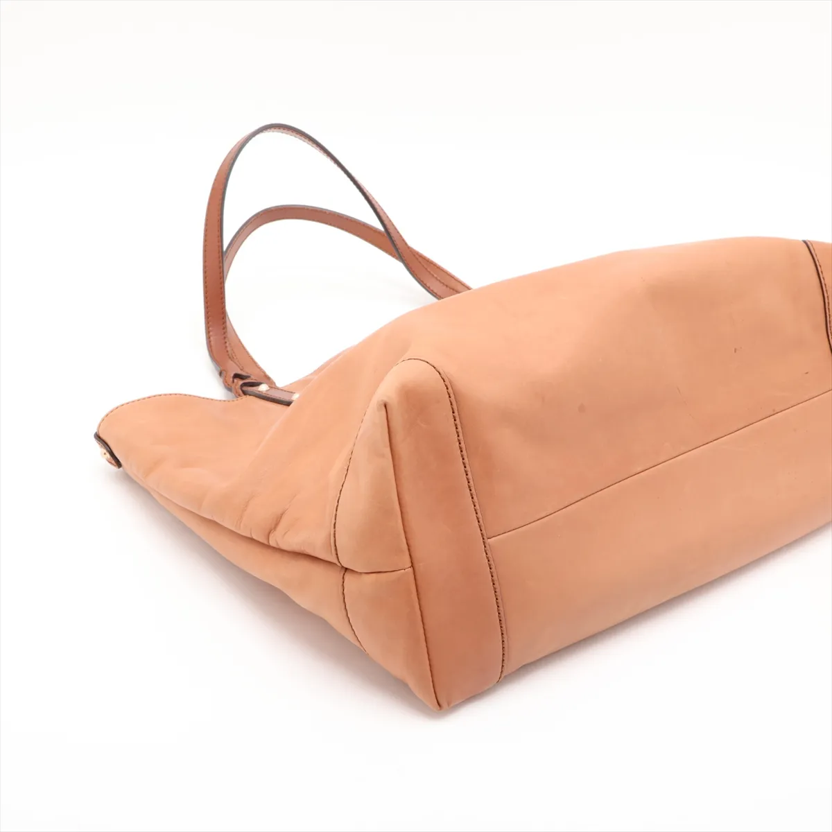 Leather Tote Bag, Brown, 247209 — view 4