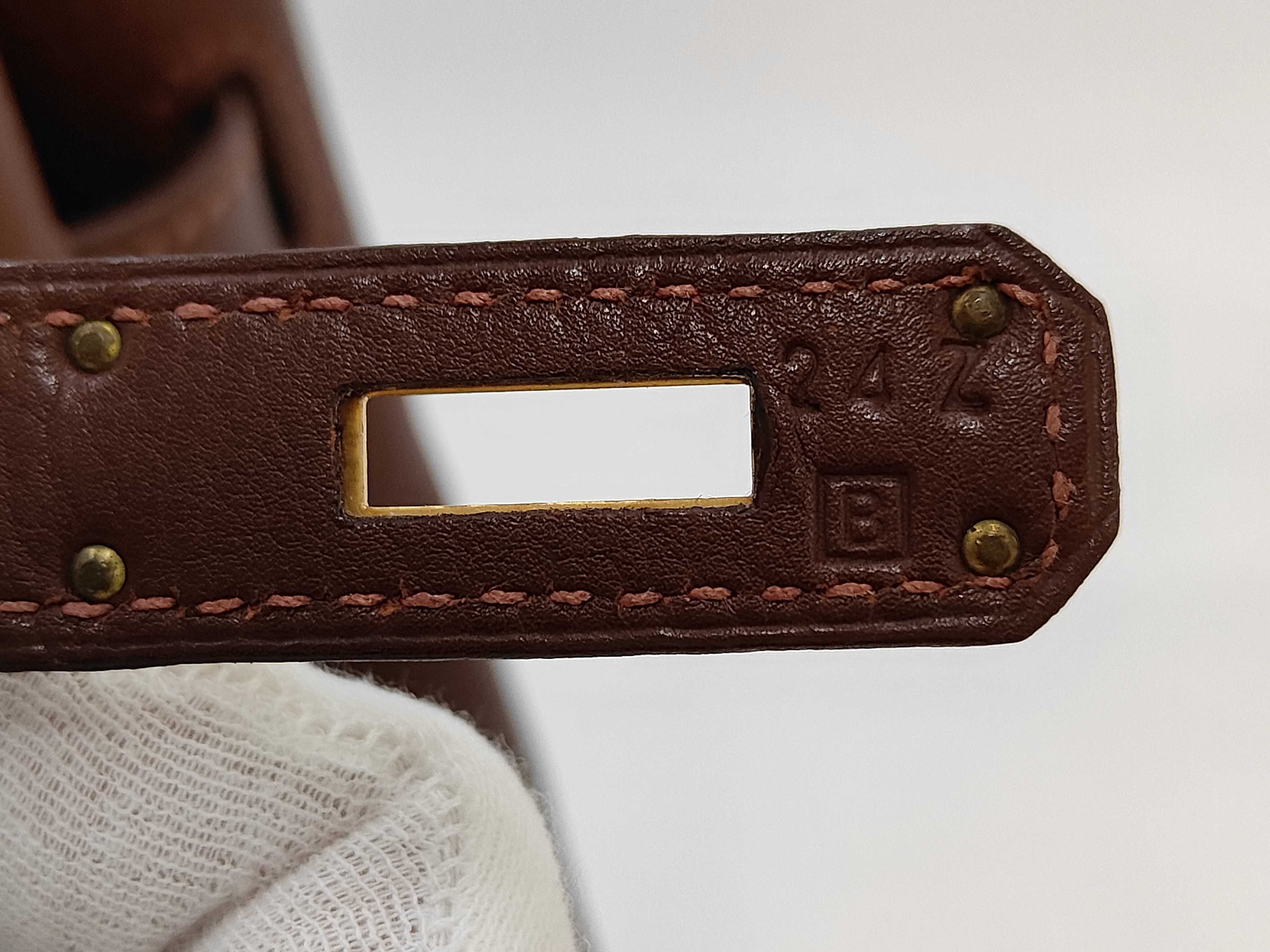 Birkin 40, reddish-brown, gold hardware, B handbag — view 12