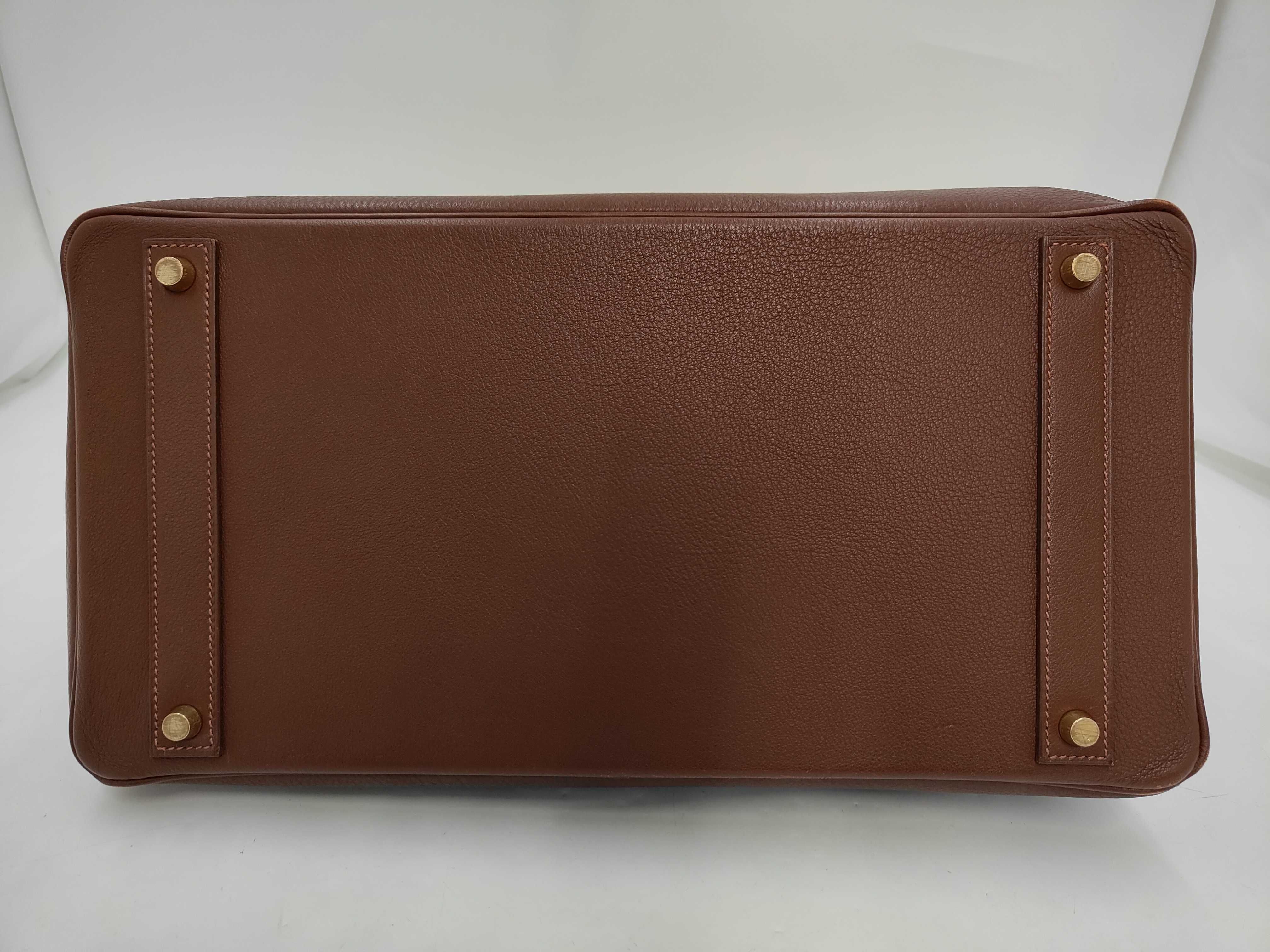 Birkin 40, reddish-brown, gold hardware, B handbag — view 3