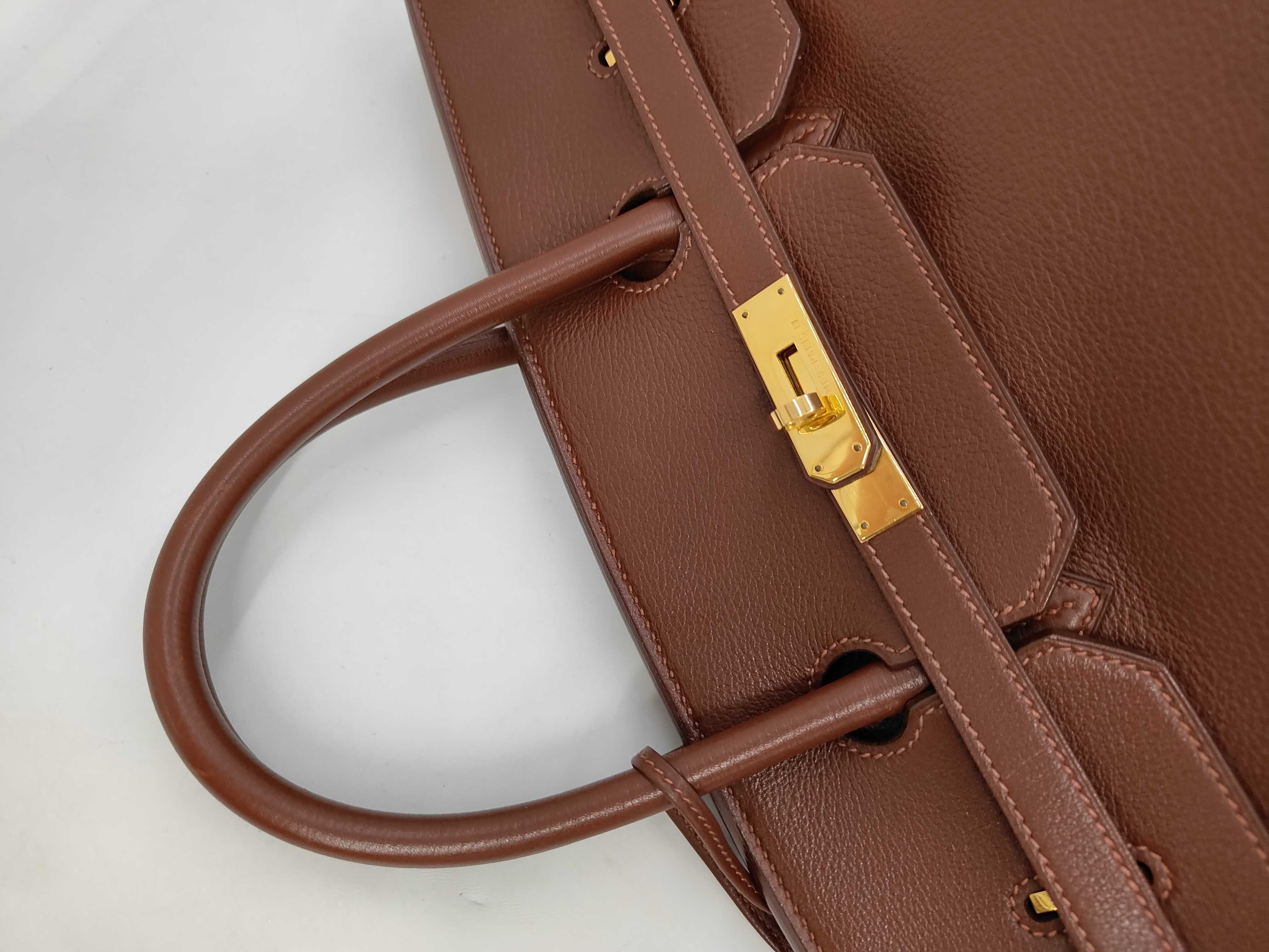 Birkin 40, reddish-brown, gold hardware, B handbag — view 5