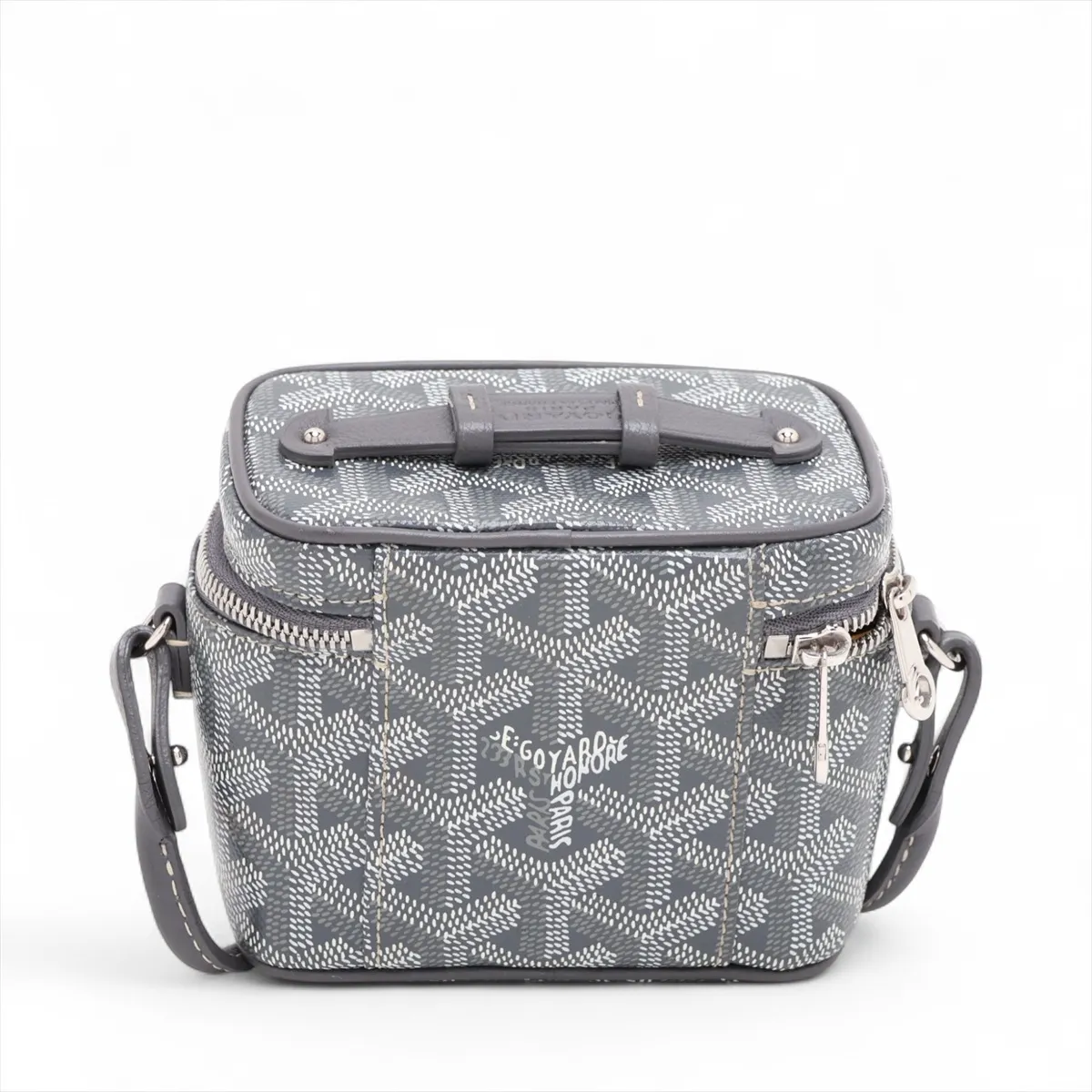 Muse Nano Vanity PVC x Leather 2-Way Vanity Bag, Gray — view 2