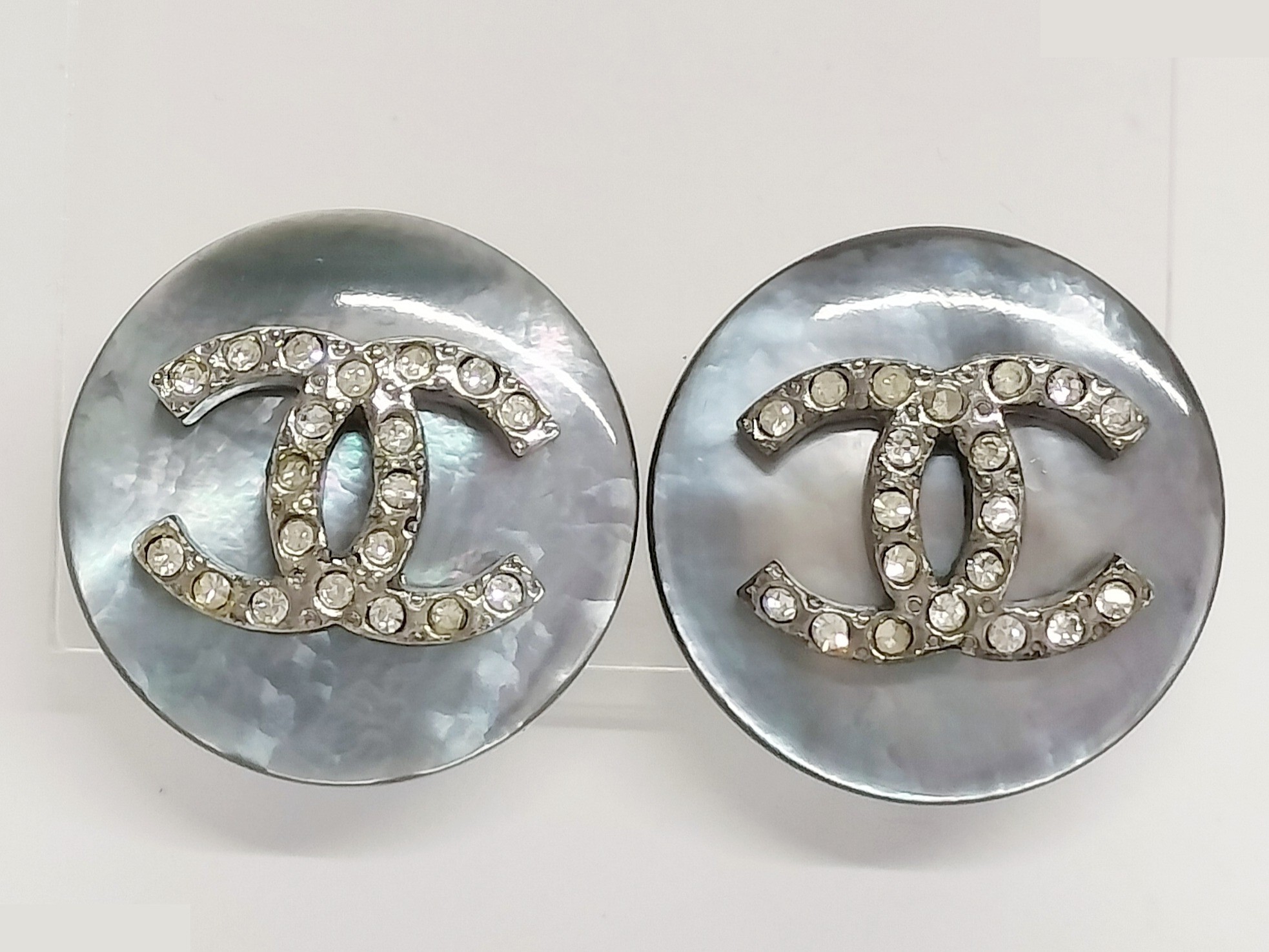 Coco Rhinestone Shell Earrings — view 2