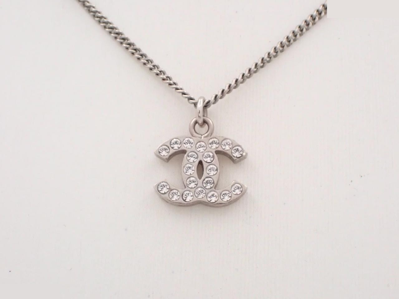 B11V Necklace, Coco Mark, Rhinestone, Chain approx. 42cm