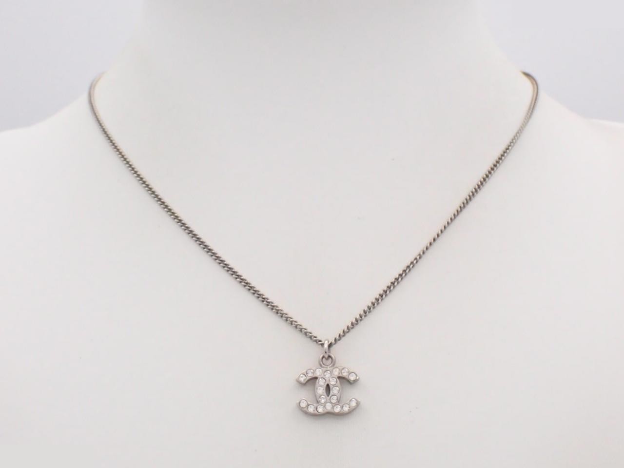 B11V Necklace, Coco Mark, Rhinestone, Chain approx. 42cm — view 3