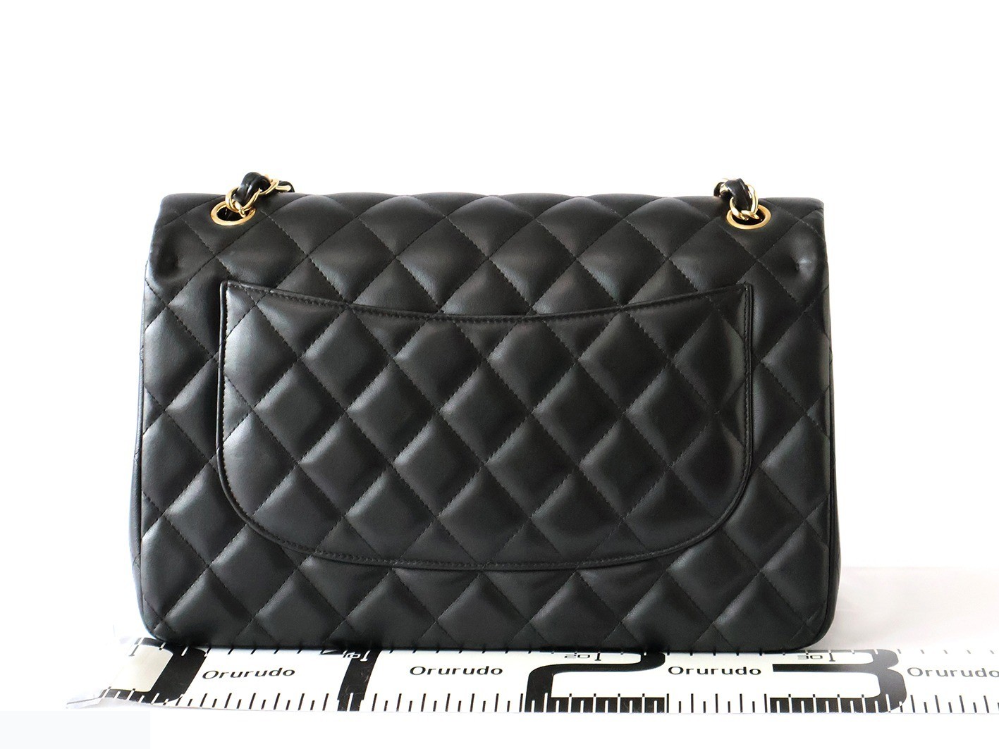 Large Matelassé 30 Lambskin Double Flap Double Chain Shoulder Bag, Black — view 2