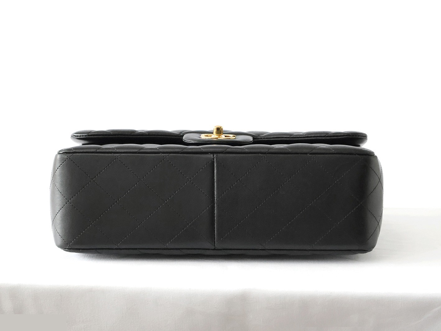 Large Matelassé 30 Lambskin Double Flap Double Chain Shoulder Bag, Black — view 5
