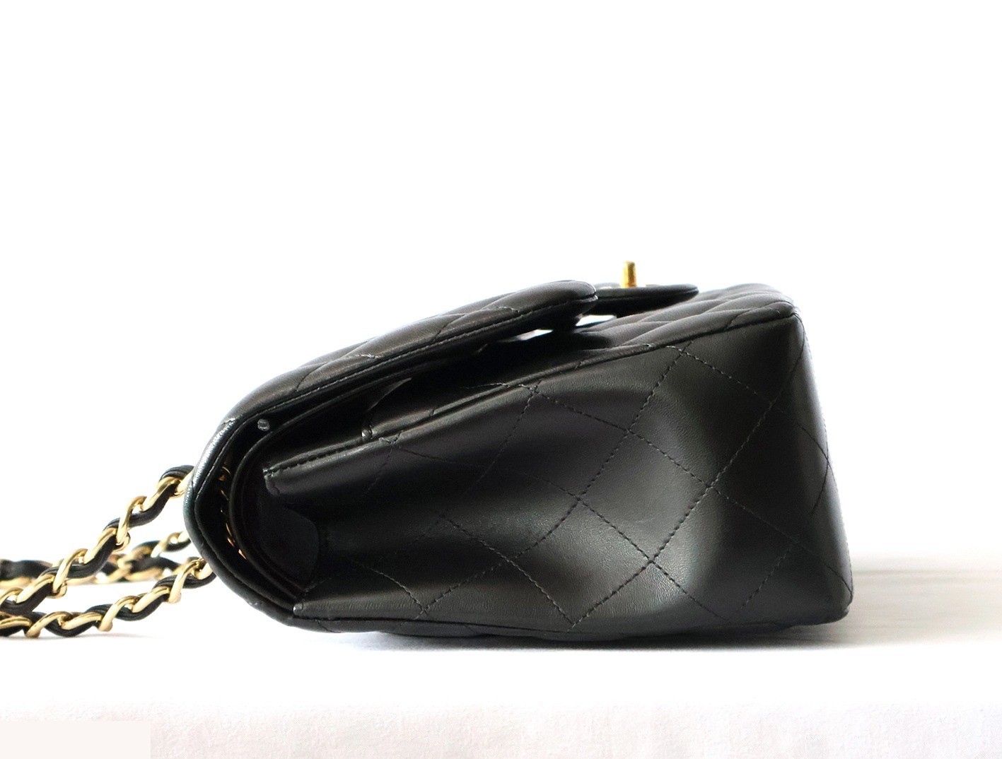 Large Matelassé 30 Lambskin Double Flap Double Chain Shoulder Bag, Black — view 6