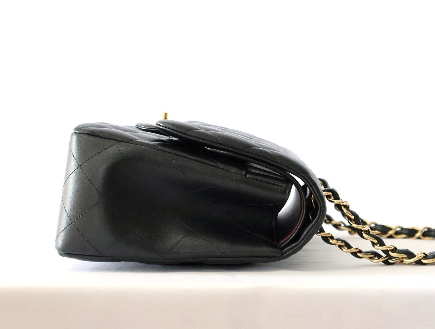 Large Matelassé 30 Lambskin Double Flap Double Chain Shoulder Bag, Black — view 7