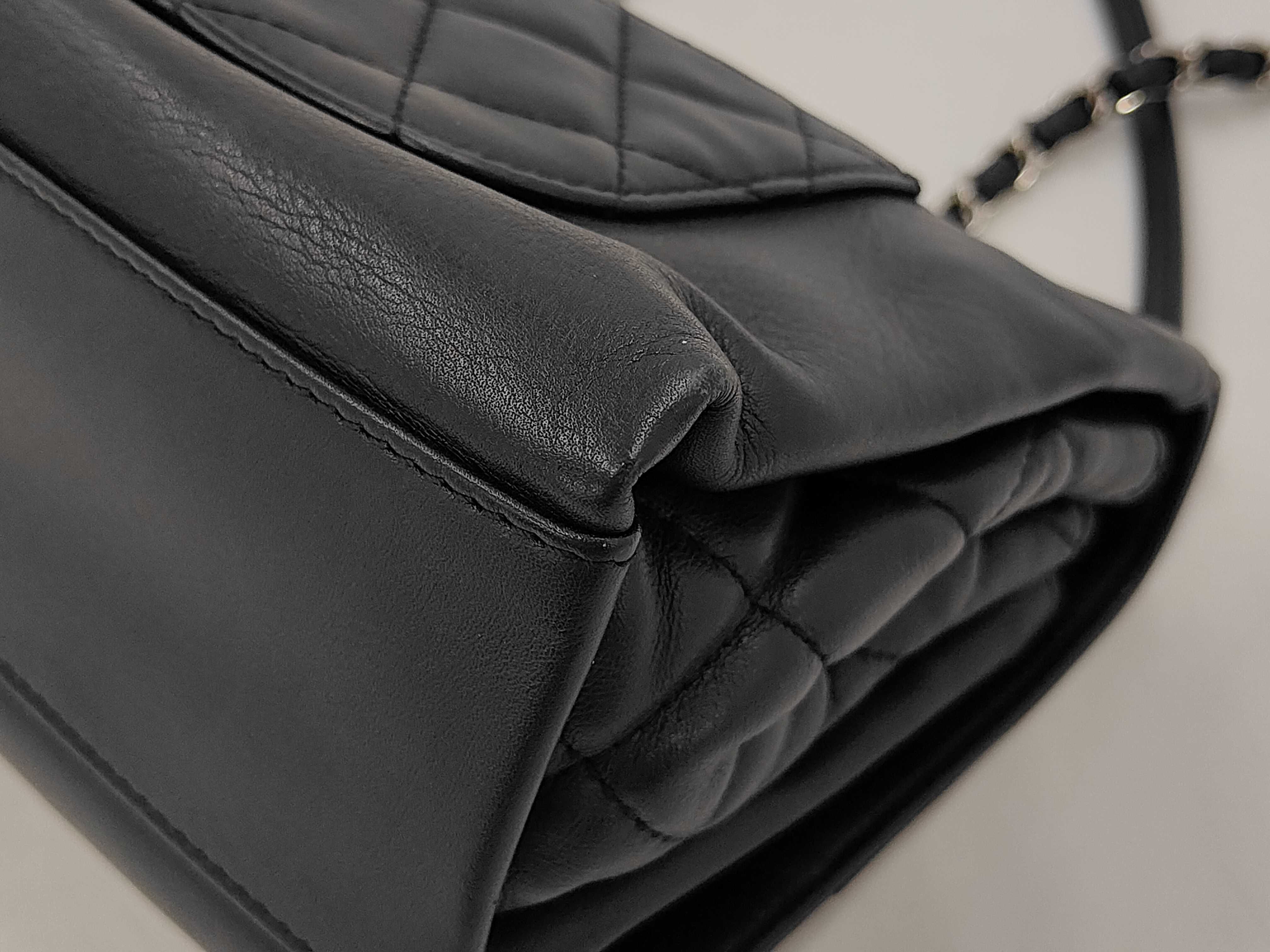 Matelassé Black Lambskin Shoulder Bag — view 3