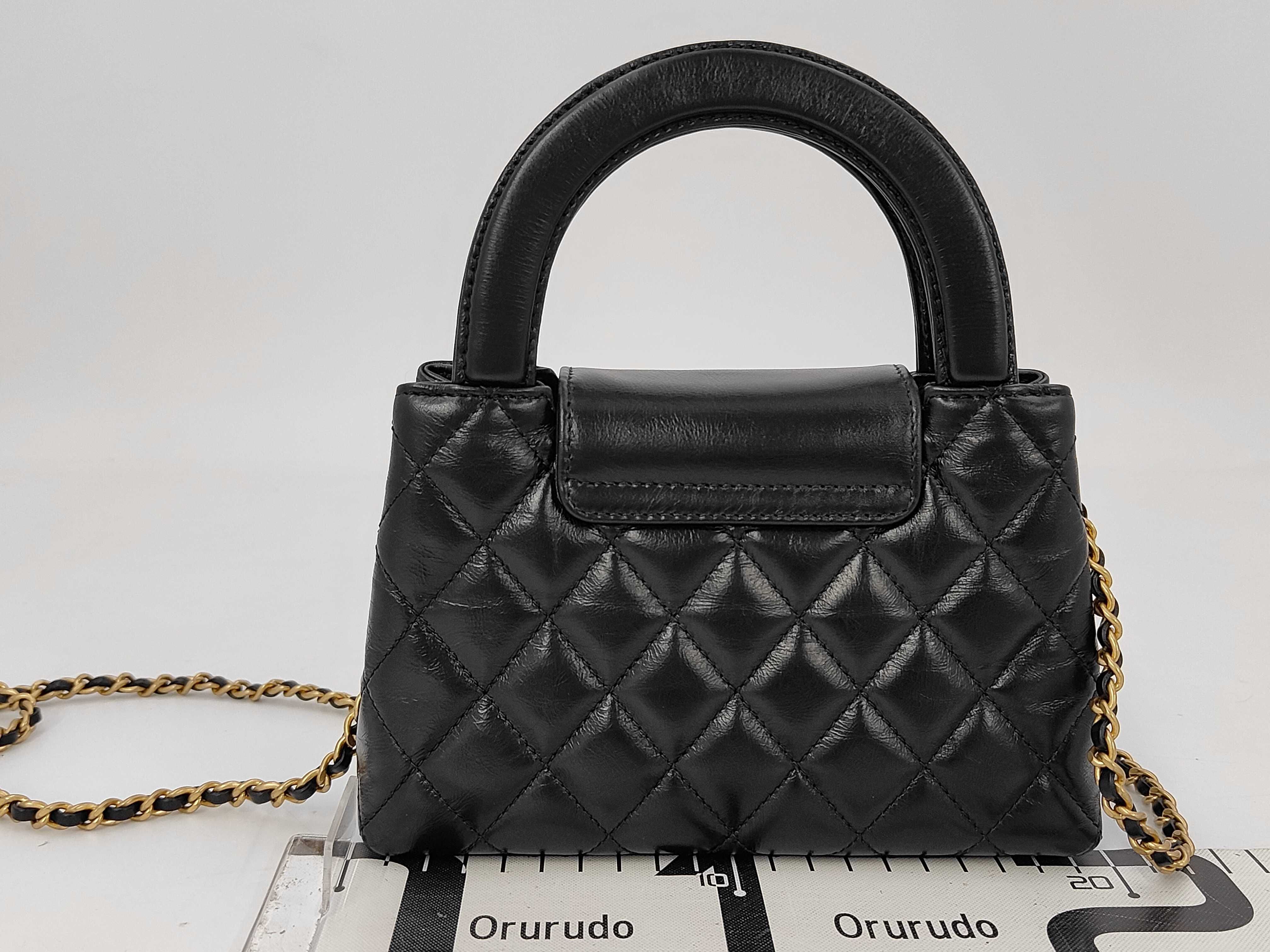 2-Way Chain Shoulder Bag, Calfskin, Black GP Shoulder Bag — view 2