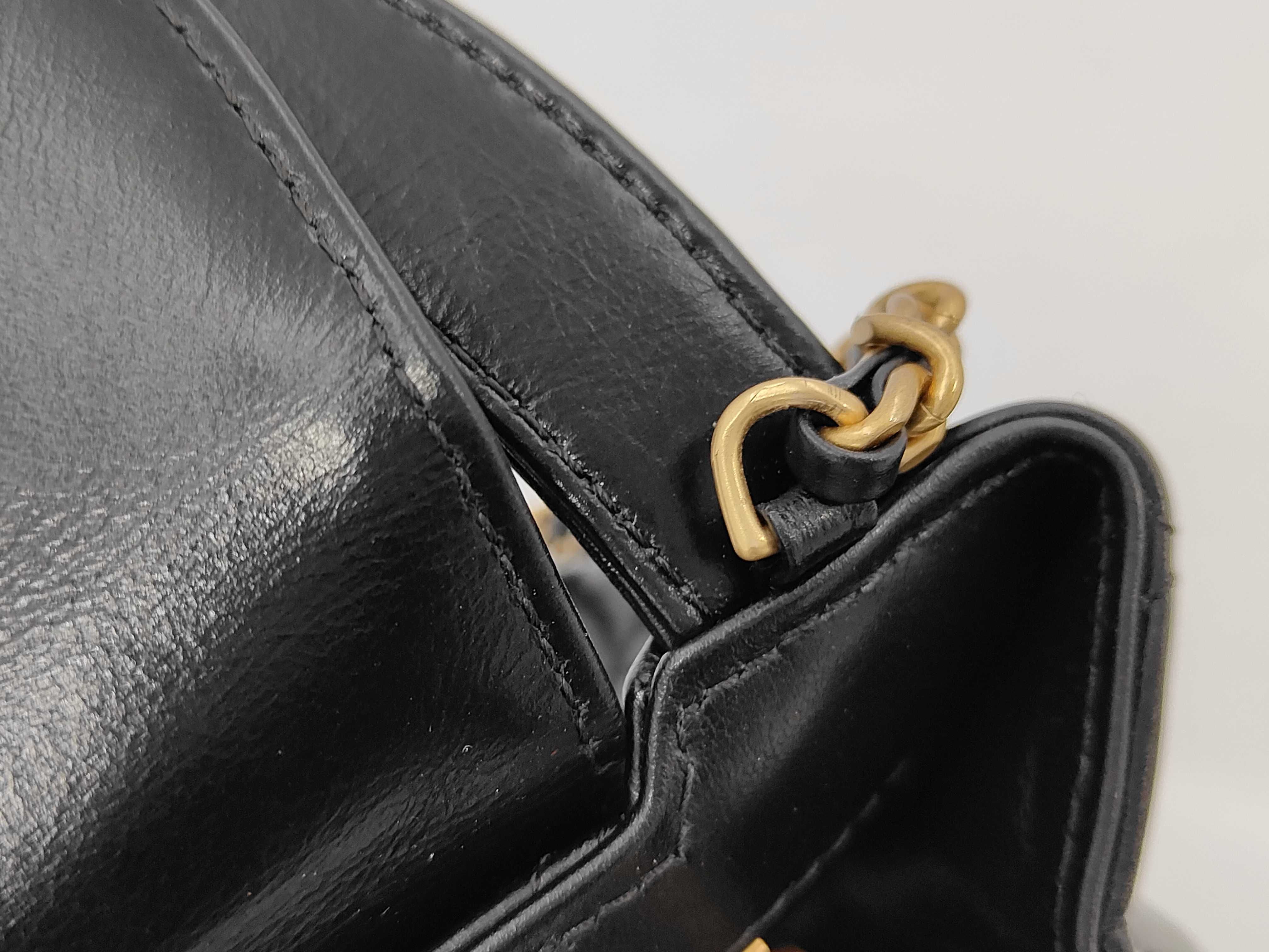 2-Way Chain Shoulder Bag, Calfskin, Black GP Shoulder Bag — view 8
