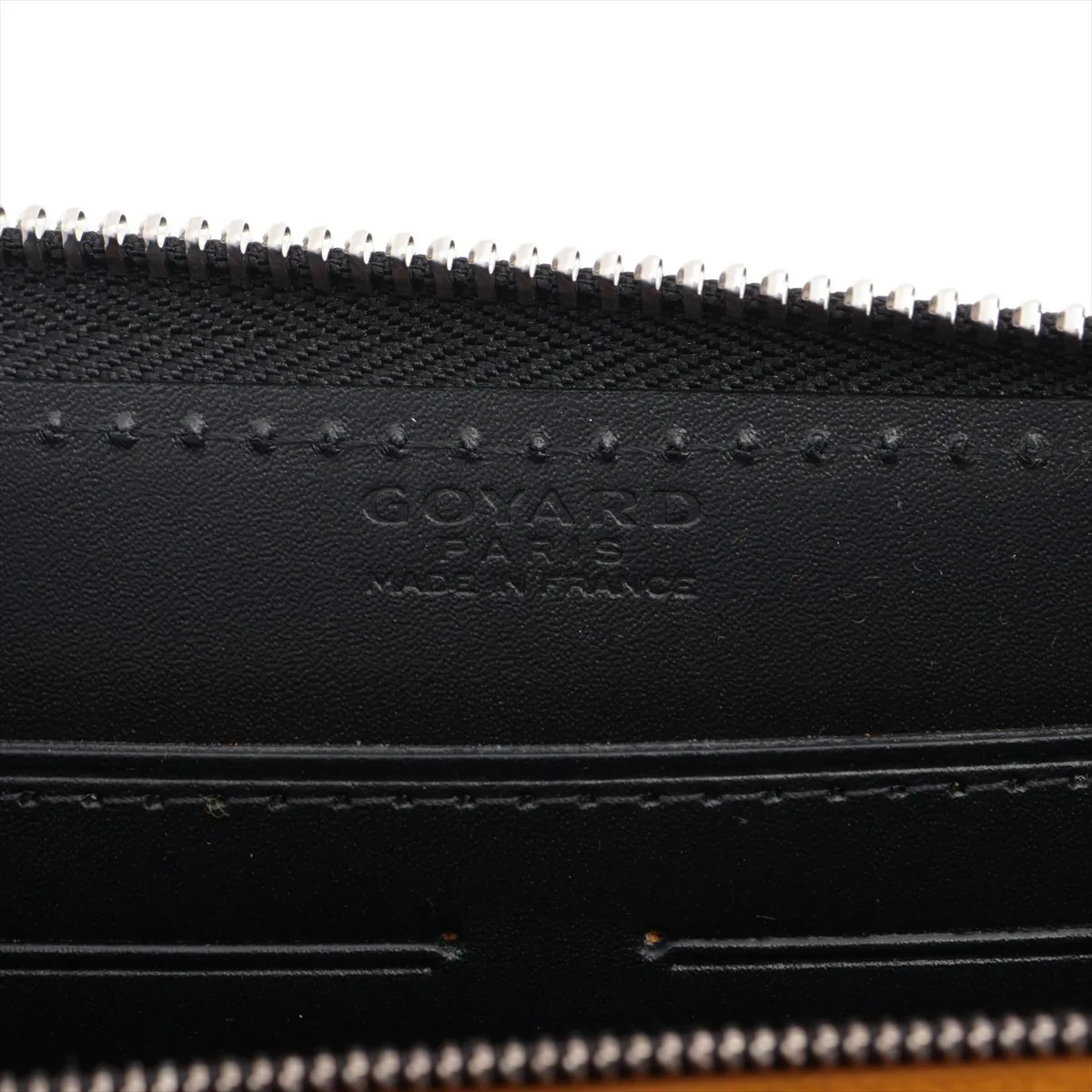 Herringbone Matignon PVC x Leather Round Zip Wallet Black — view 8