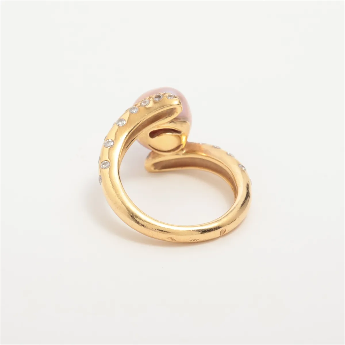 Pearl Diamond Ring 750 (Yellow Gold) 6.4g 13J162 Pearl with — view 2