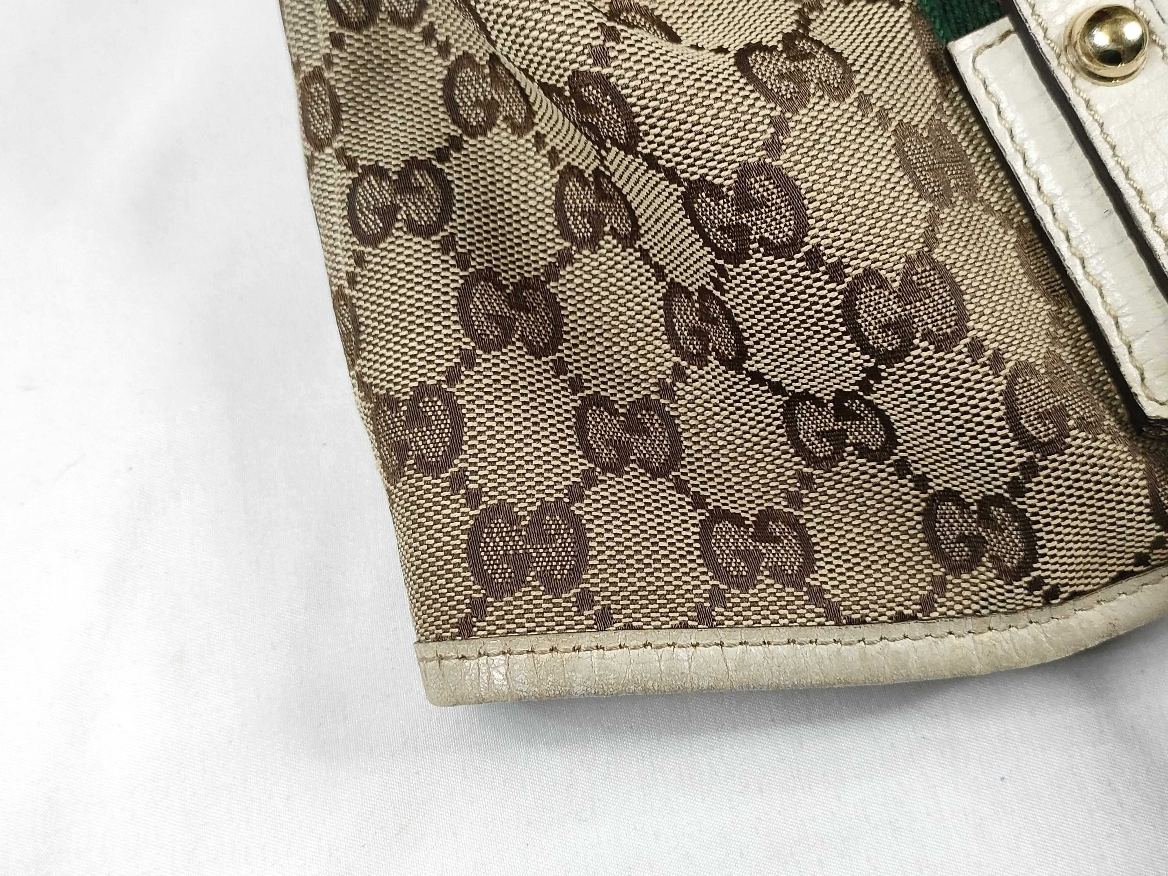 GG Canvas Tote Bag, Canvas Sherry Line, White Tote Bag — view 15
