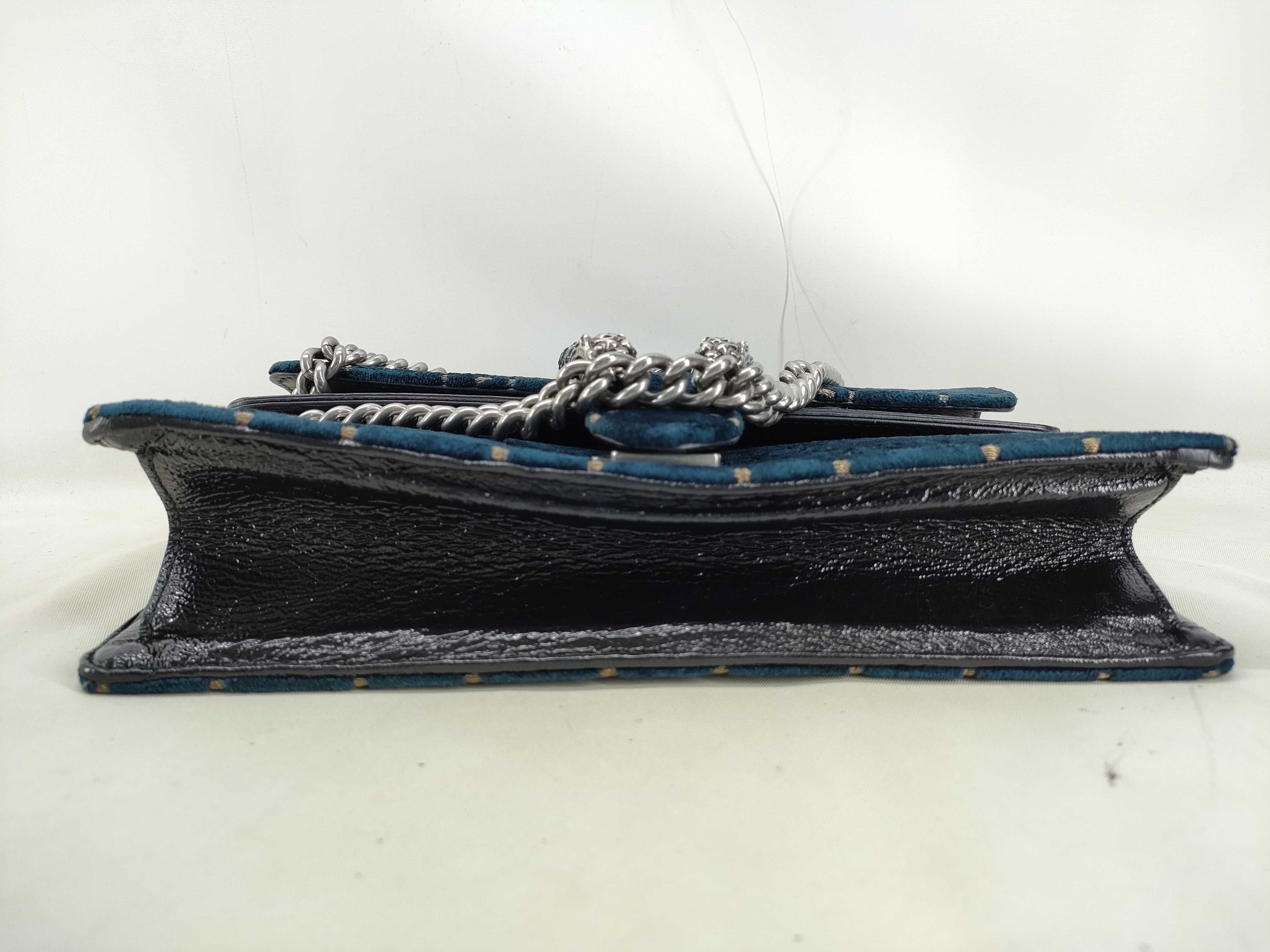 Dionysus Velour Chain Shoulder Bag, Navy x Black, 499623 (Shoulder Bag) — view 3
