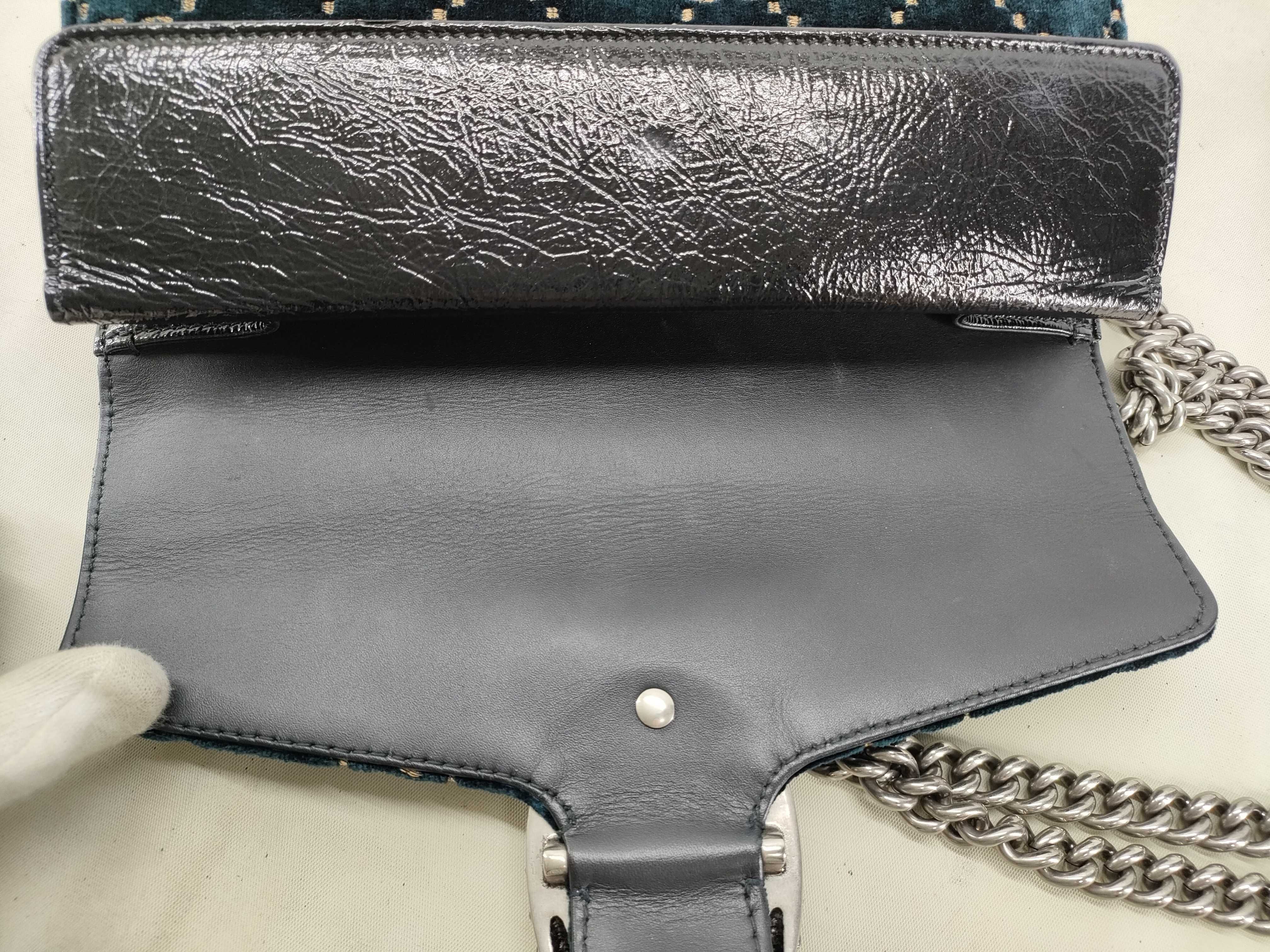 Dionysus Velour Chain Shoulder Bag, Navy x Black, 499623 (Shoulder Bag) — view 8