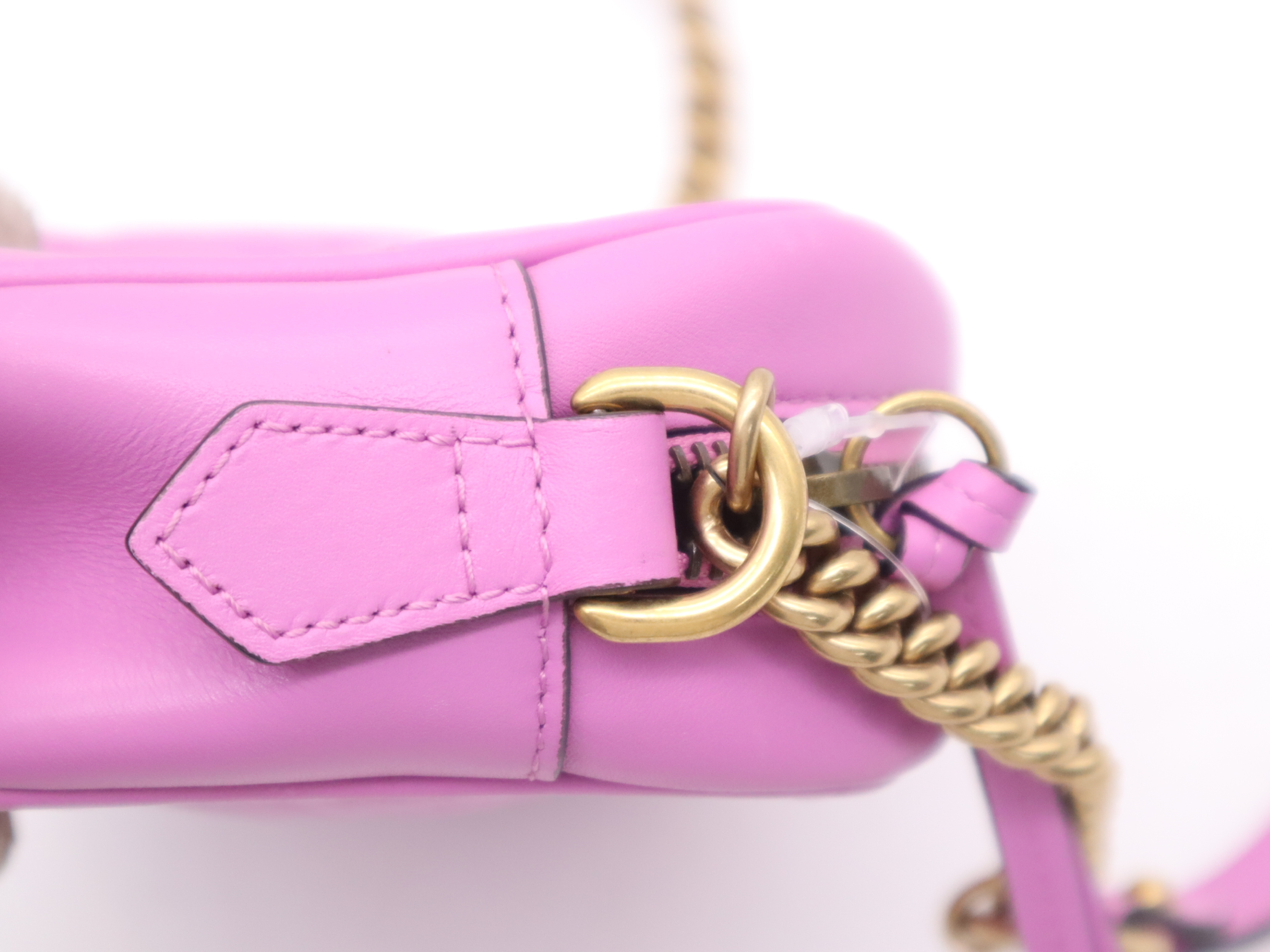 448065 GG Marmont Quilted Mini Bag Pink Shoulder Bag — view 7
