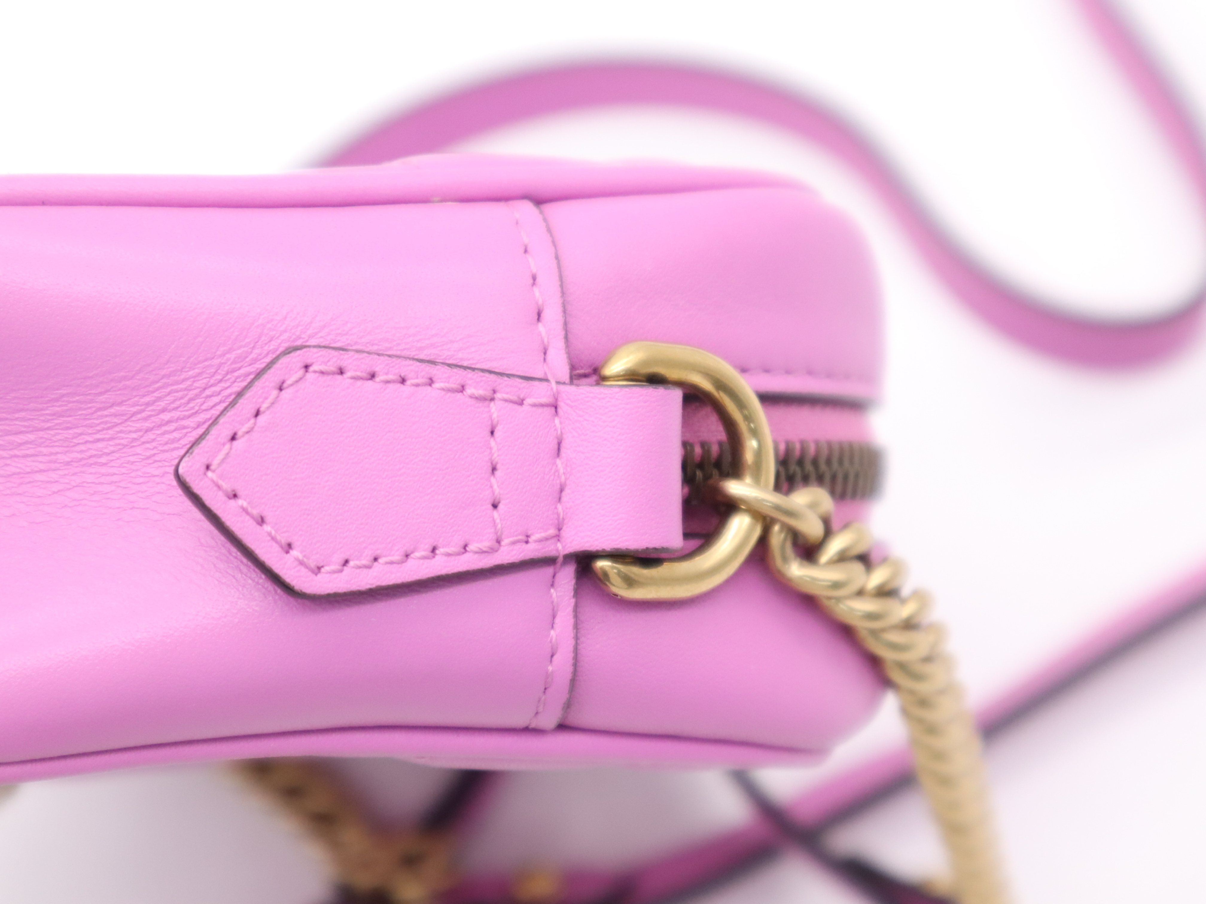 448065 GG Marmont Quilted Mini Bag Pink Shoulder Bag — view 8