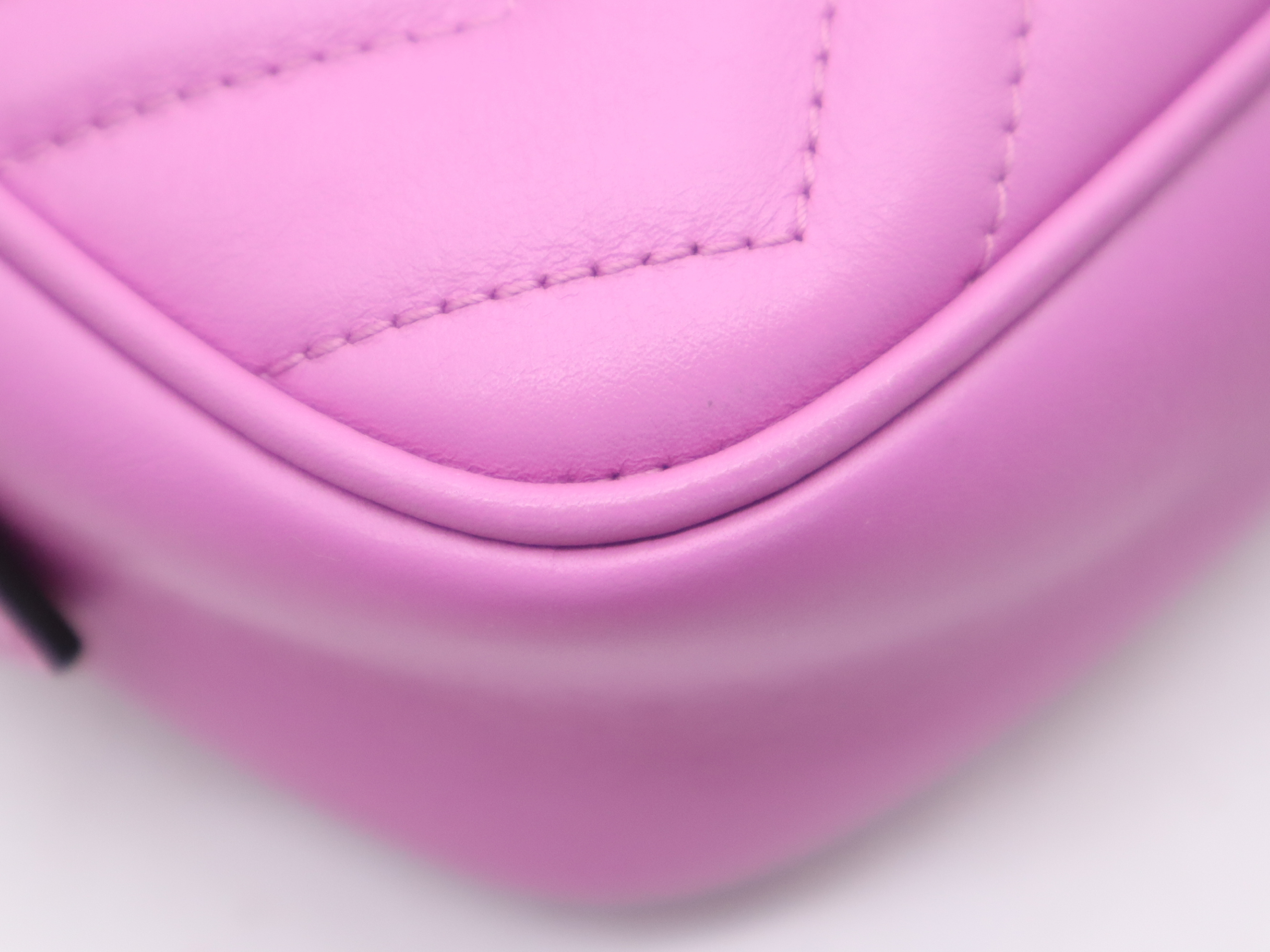 448065 GG Marmont Quilted Mini Bag Pink Shoulder Bag — view 9