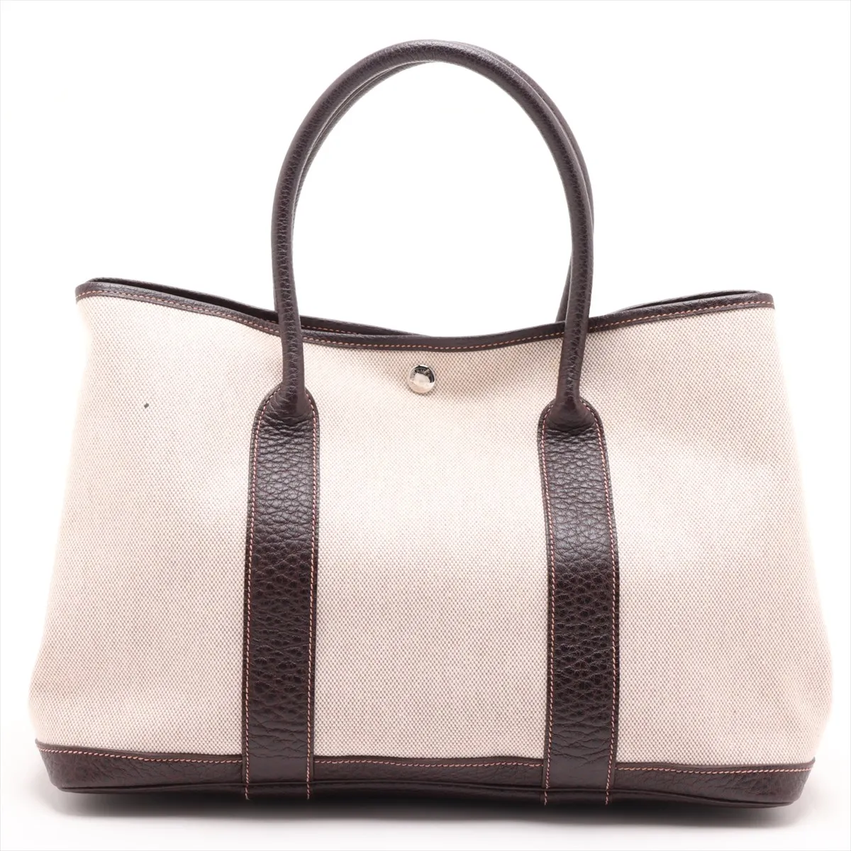 Garden Party 36 PM Toile H x Buffle Ecru x Brown Silver Hardware K: 2007