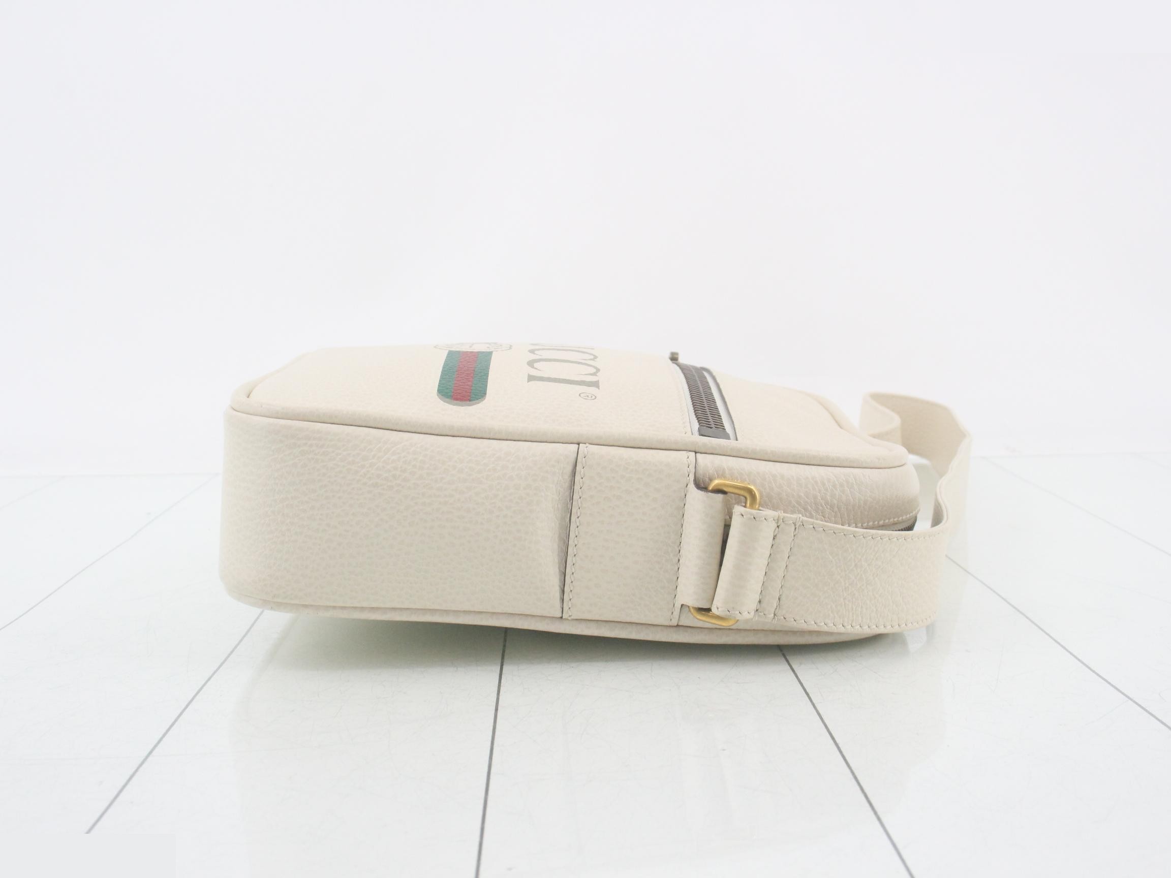 Logo Shoulder Bag, White, Sherry, 523591, 525040 — view 3