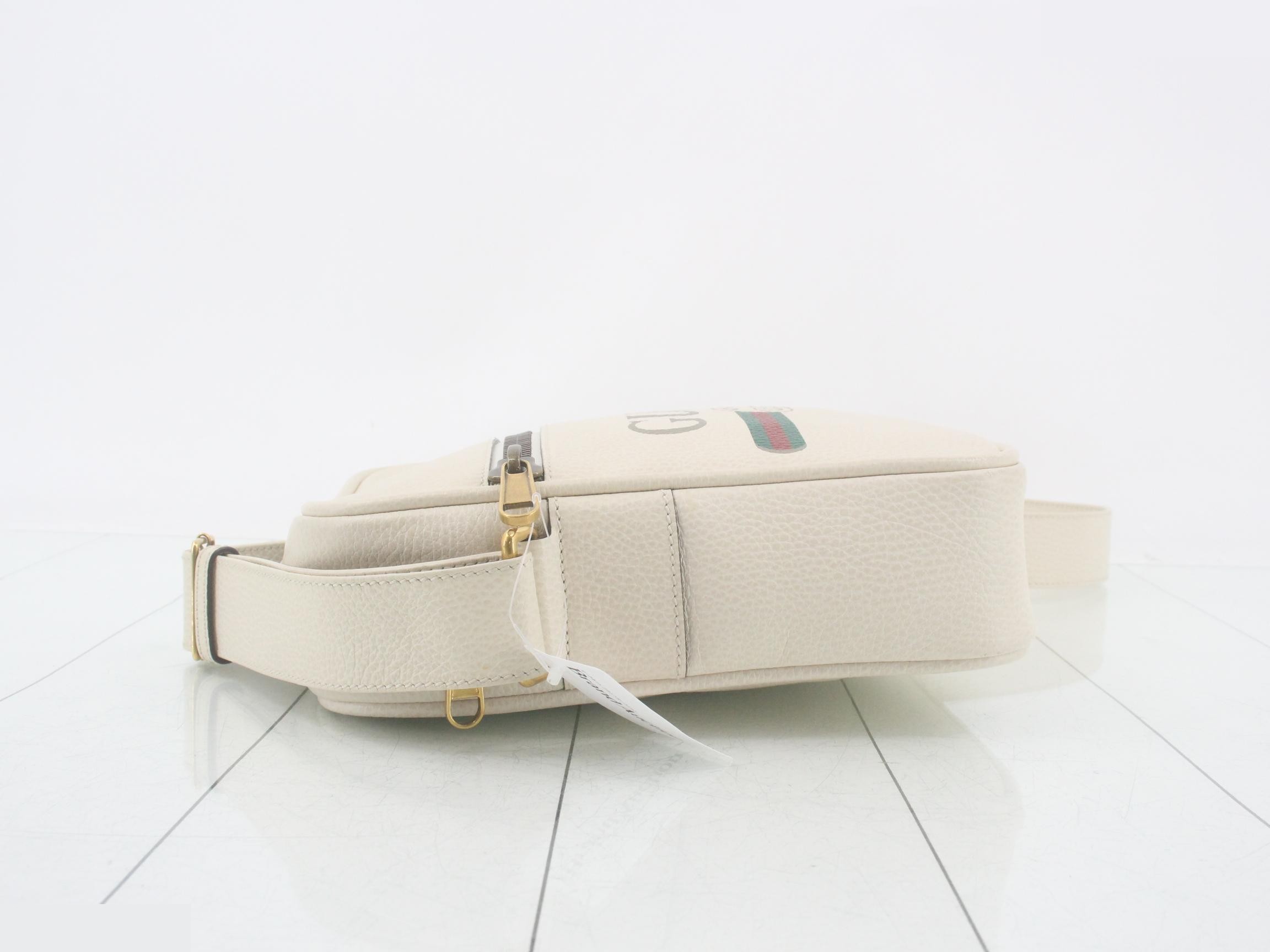 Logo Shoulder Bag, White, Sherry, 523591, 525040 — view 4