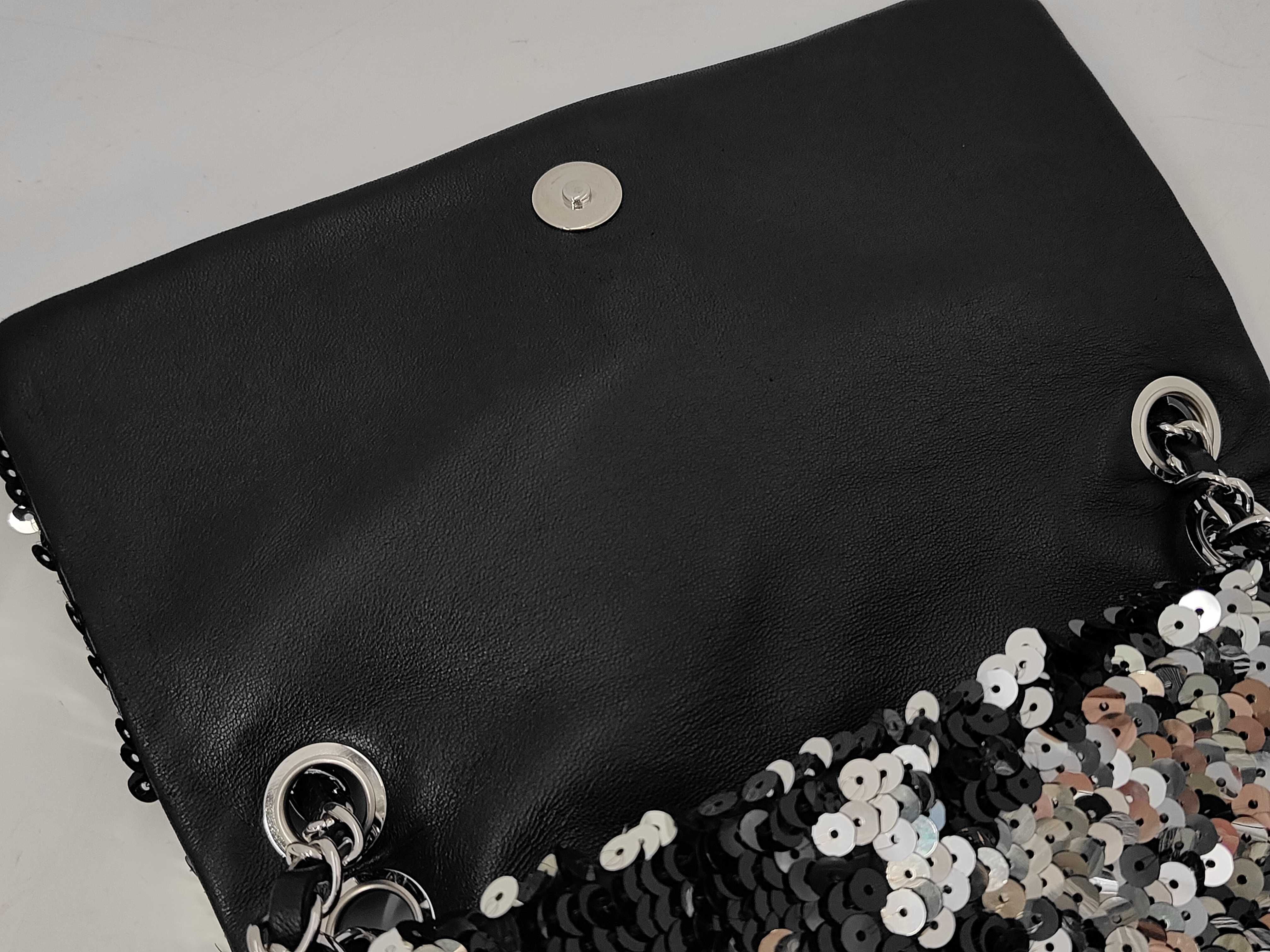 Sequin Chain Shoulder Bag (Black) — view 12