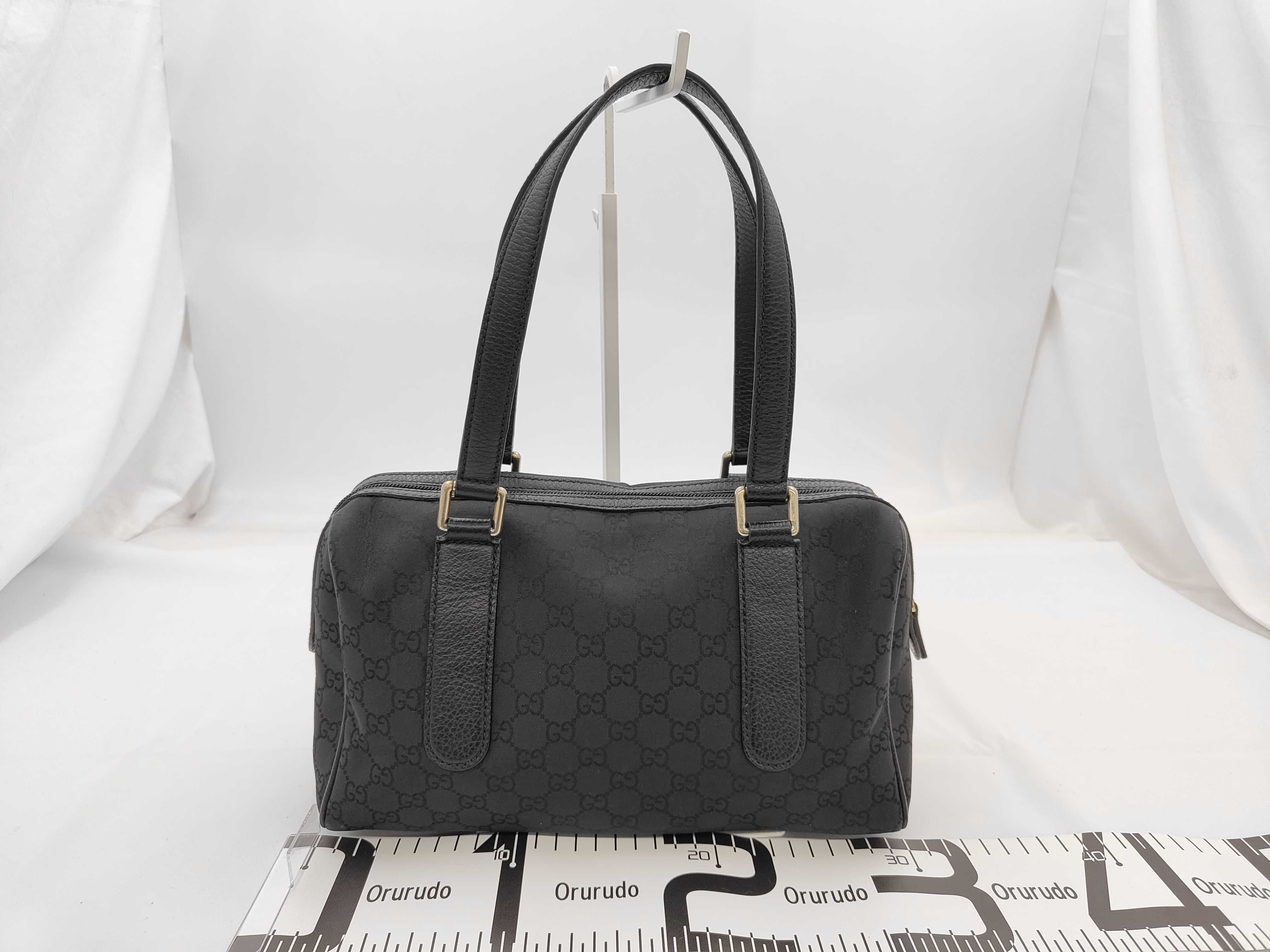 GG Black Canvas GG Monogram Boston Shoulder Bag — view 2
