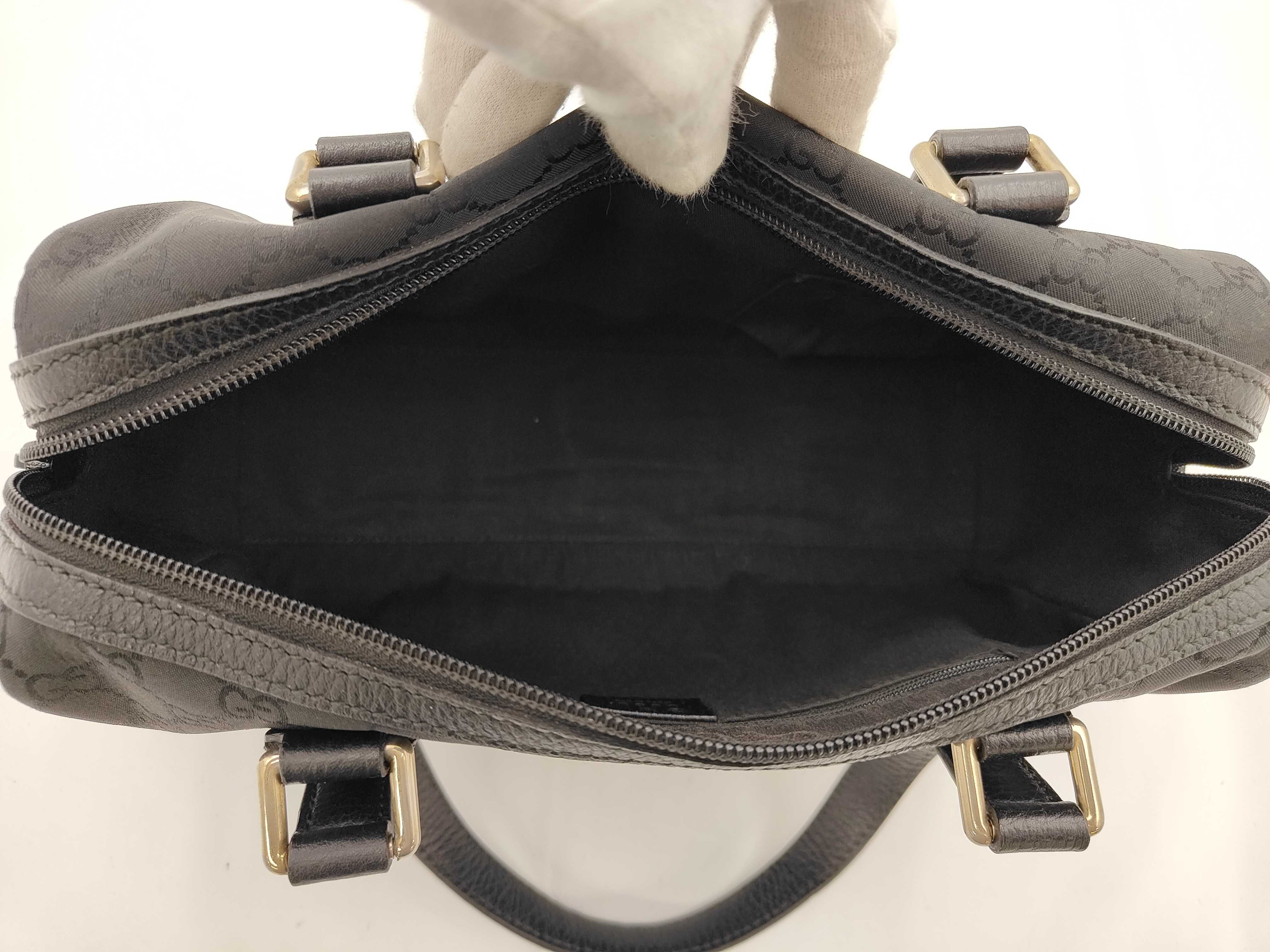 GG Black Canvas GG Monogram Boston Shoulder Bag — view 9
