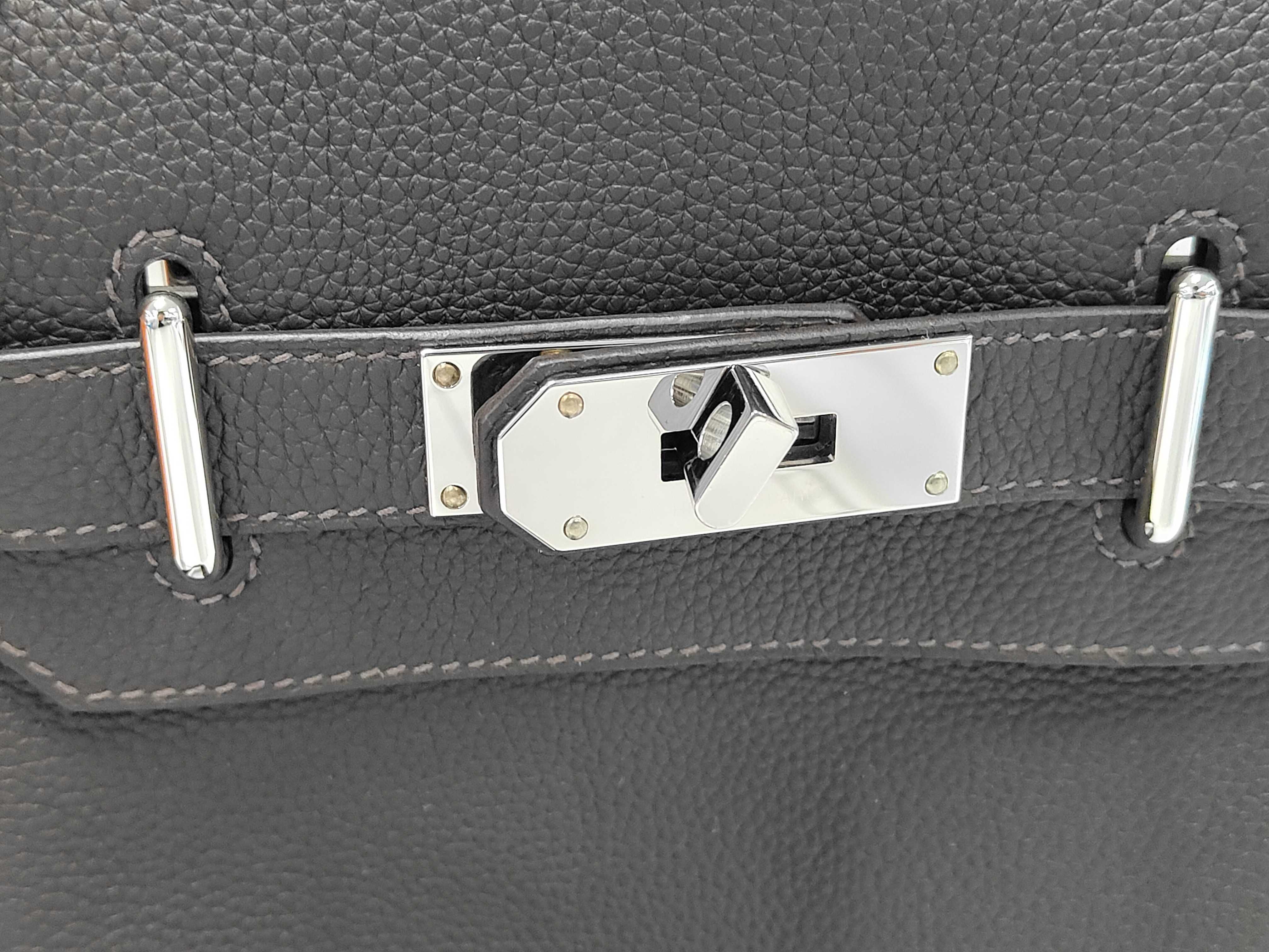Kelly Accad PM Access Bevelle Togo Leather Silver Hardware G Stamp Shoulder Bag — view 8