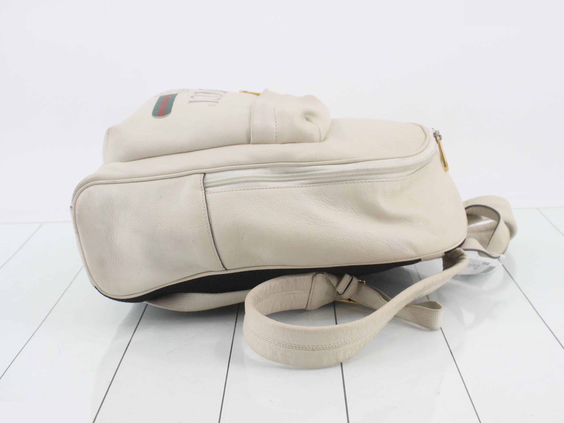 Leather Gucci print backpack — view 3