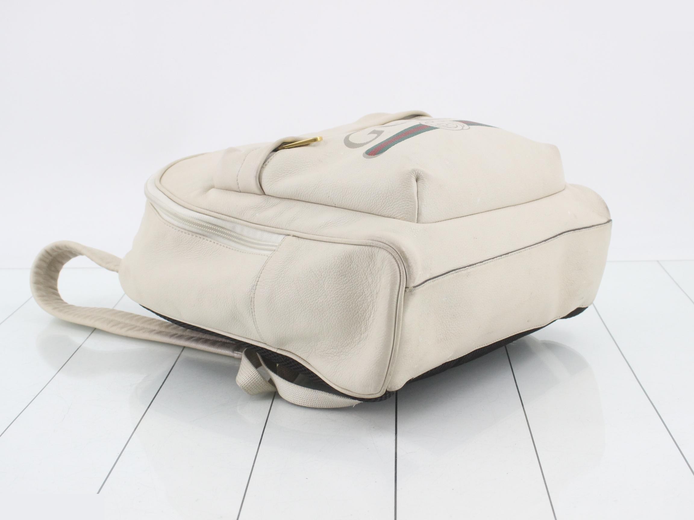 Leather Gucci print backpack — view 5