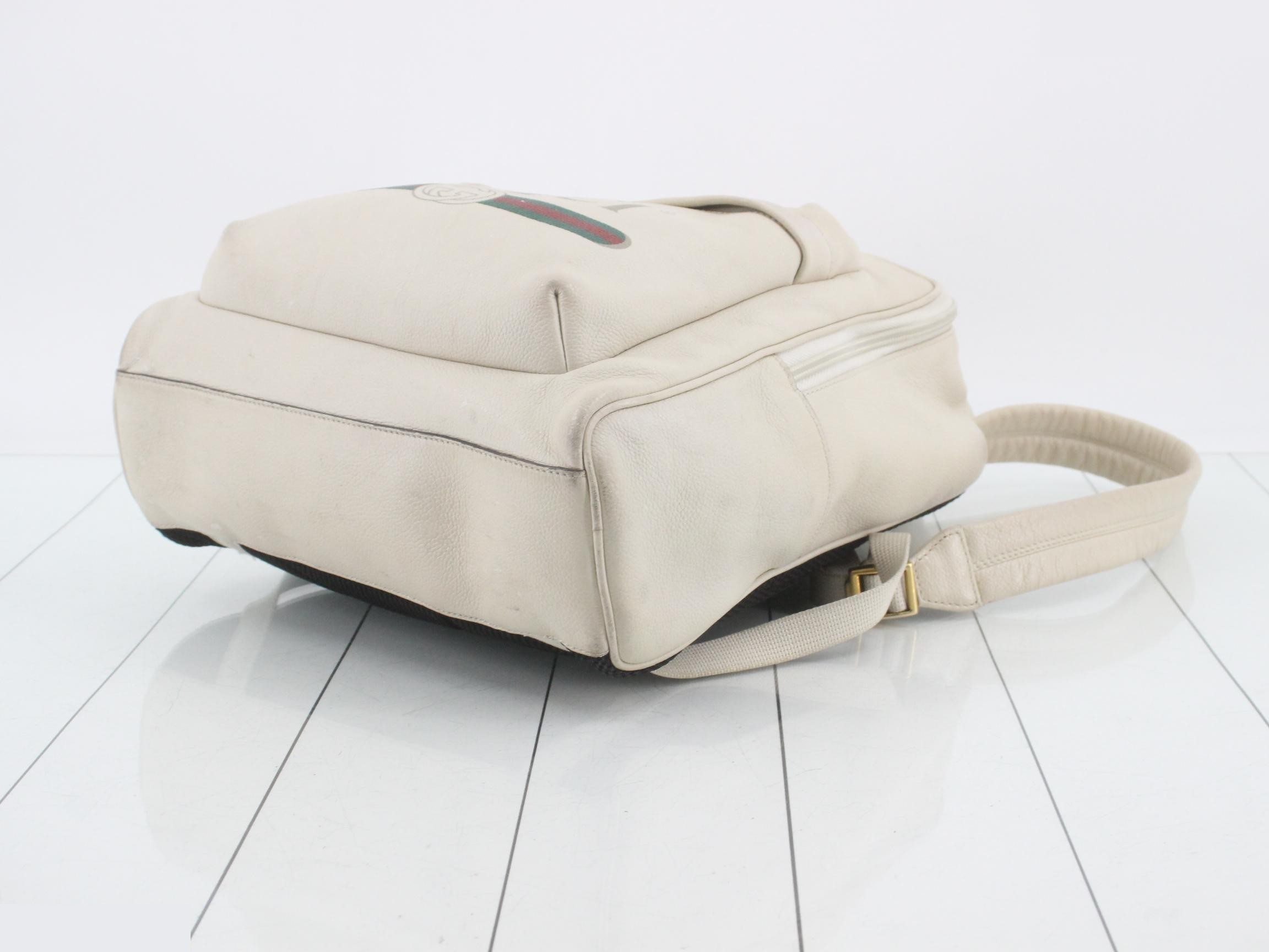 Leather Gucci print backpack — view 6