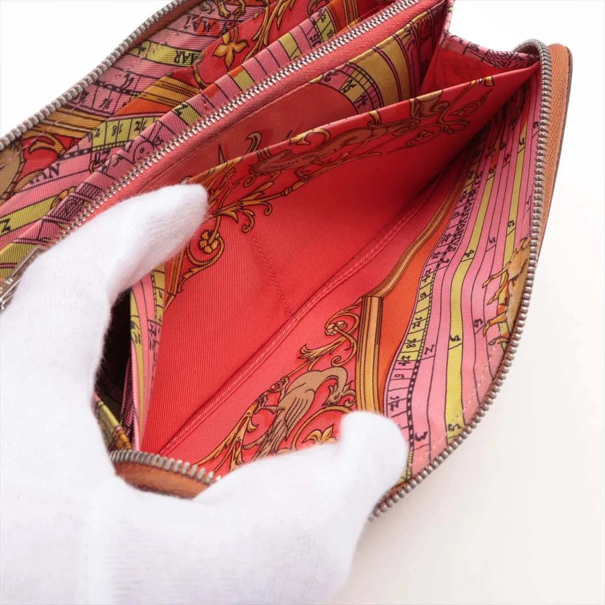 Azap Long Silk In, Veau Epsom, Round Zip Wallet, Gold, Silver Hardware, X: 2016, Handle Missing — view 7