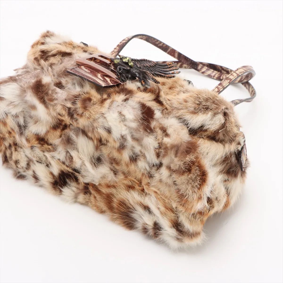 fur shoulder bag beige — view 3