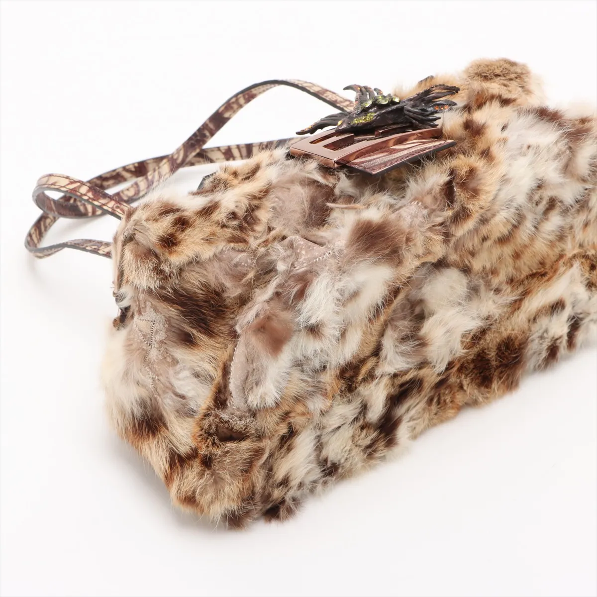 fur shoulder bag beige — view 4