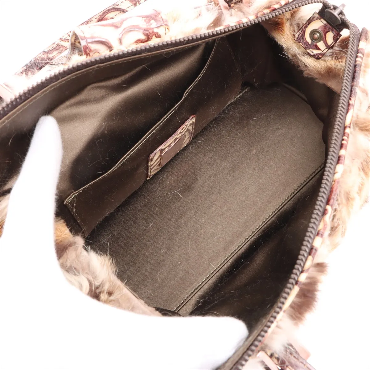 fur shoulder bag beige — view 7