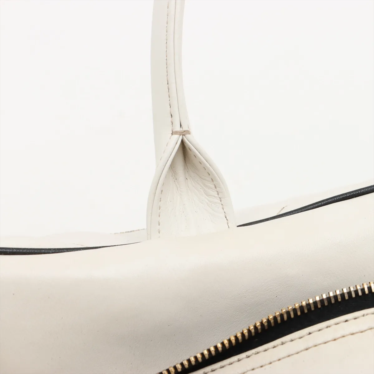 Matelassé Lambskin Boston Bag, Logo, White, Gold Hardware, Sticker Peeling — view 11
