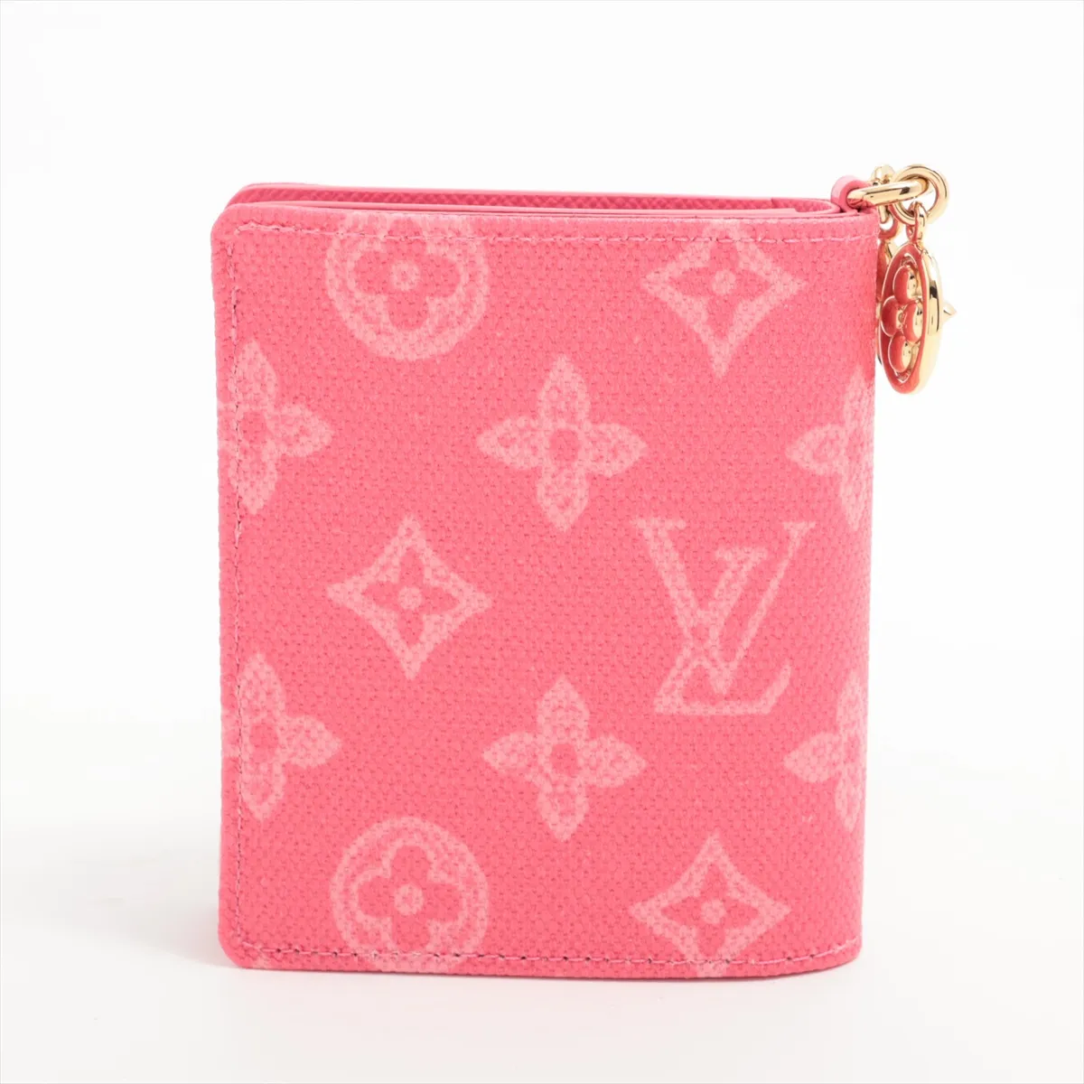 Monogram Canvas Pocket Wallet with LV Charm, M27680, Pink, Compact Wallet, RFID Activated. — view 2
