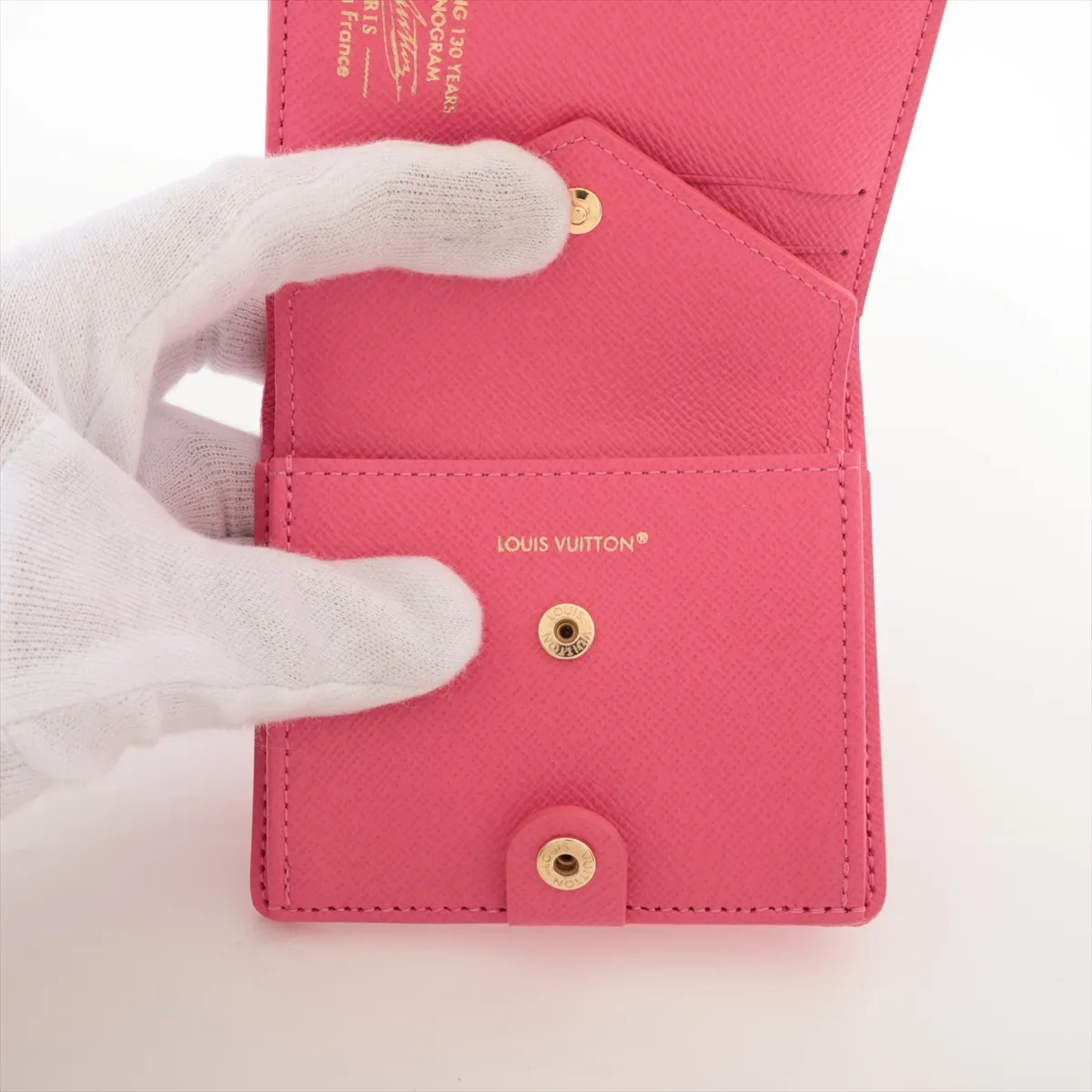 Monogram Canvas Pocket Wallet with LV Charm, M27680, Pink, Compact Wallet, RFID Activated. — view 4