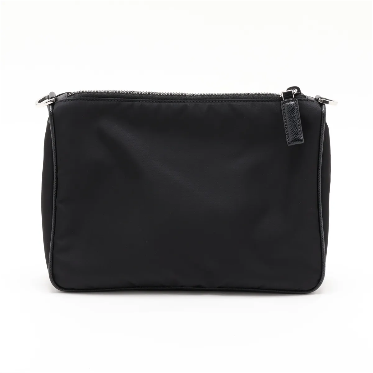 Tessuto Nylon x Leather Shoulder Bag, Black — view 2