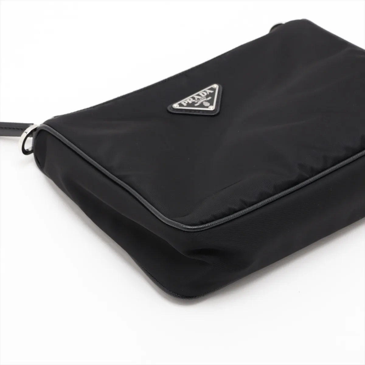 Tessuto Nylon x Leather Shoulder Bag, Black — view 4