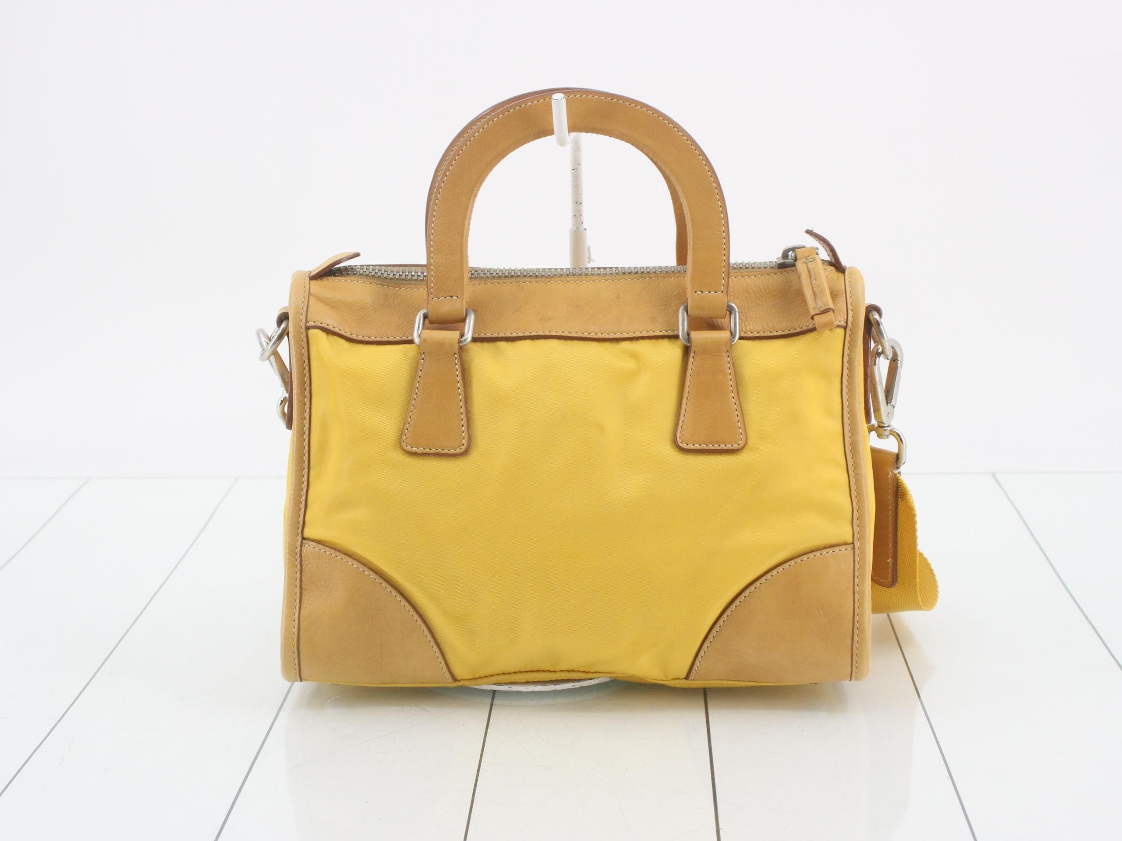 Logo Plate 2-Way Shoulder Bag, Yellow — view 2