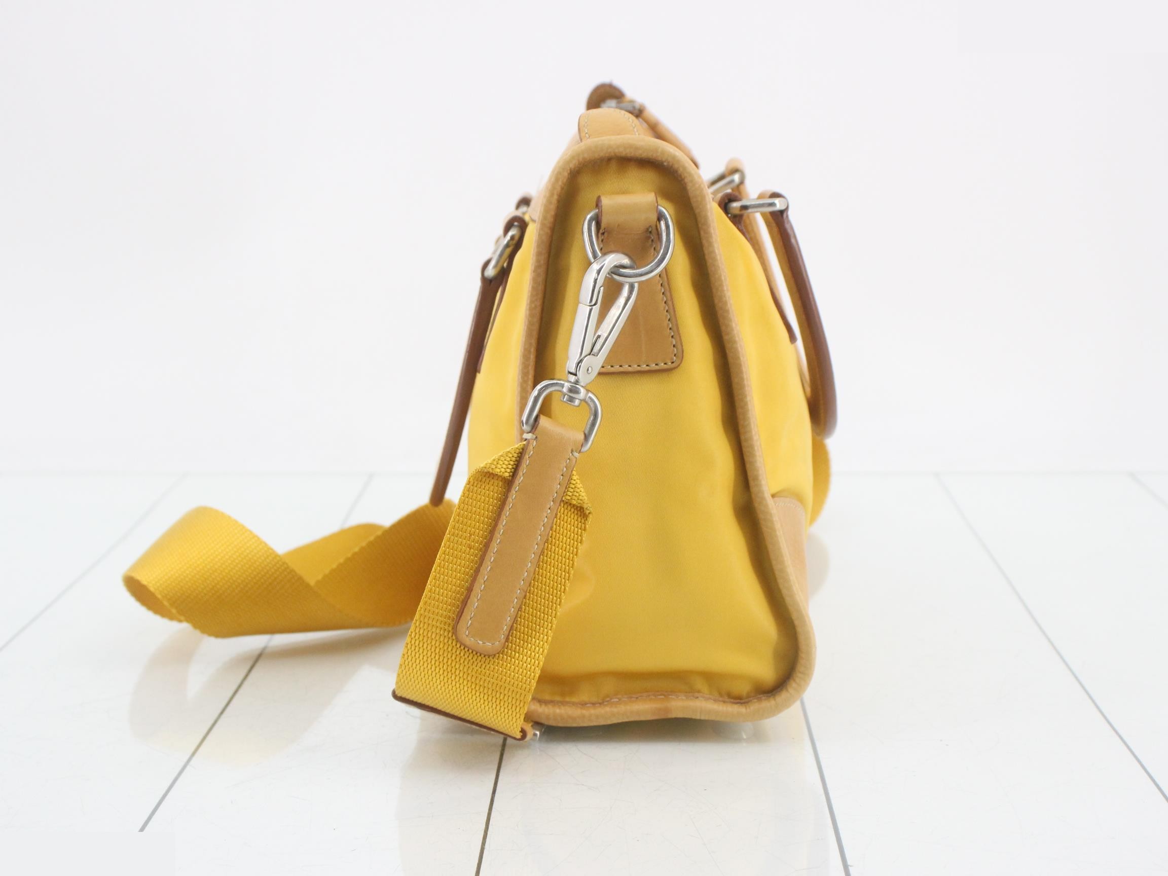 Logo Plate 2-Way Shoulder Bag, Yellow — view 3
