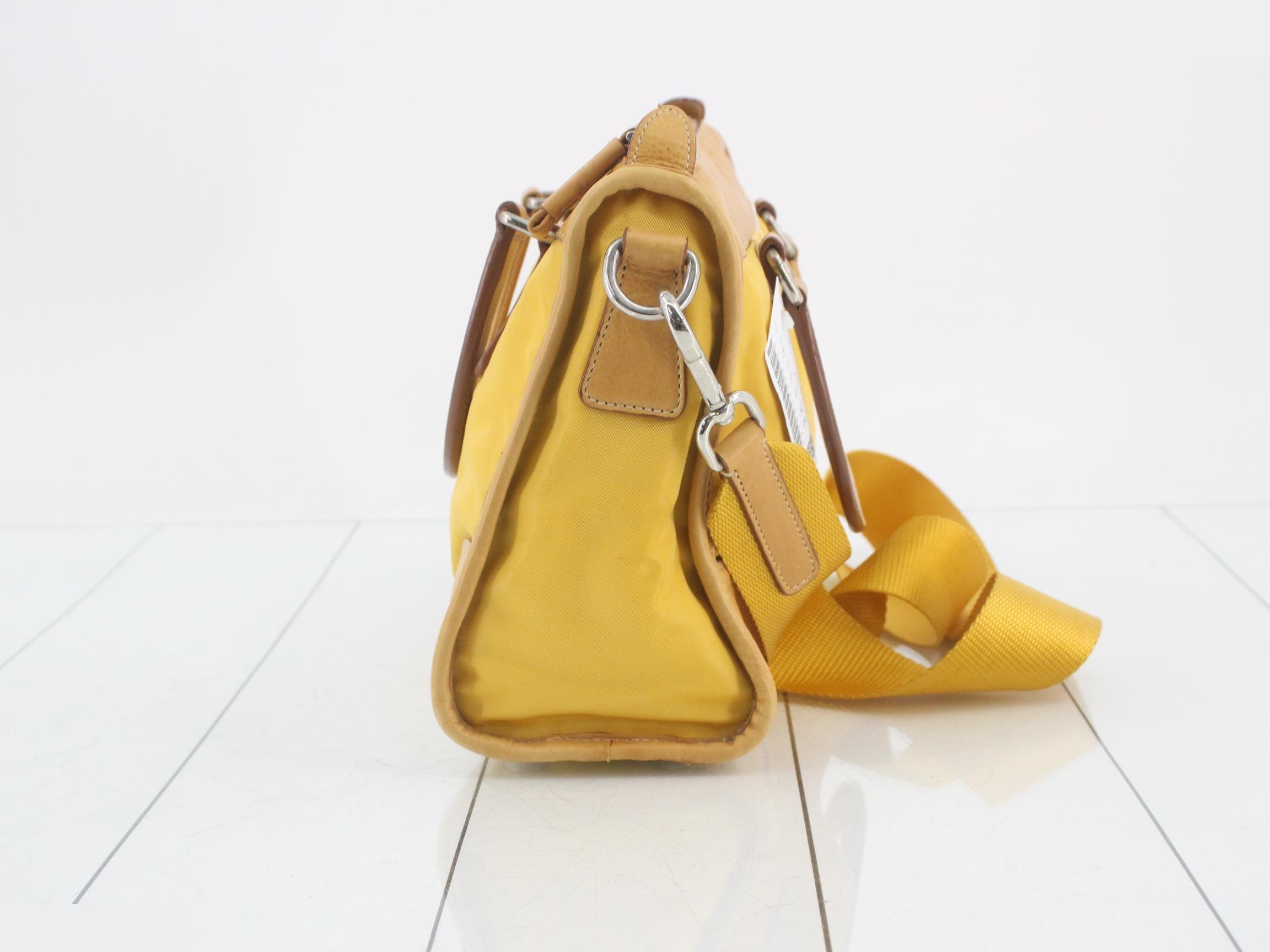 Logo Plate 2-Way Shoulder Bag, Yellow — view 4