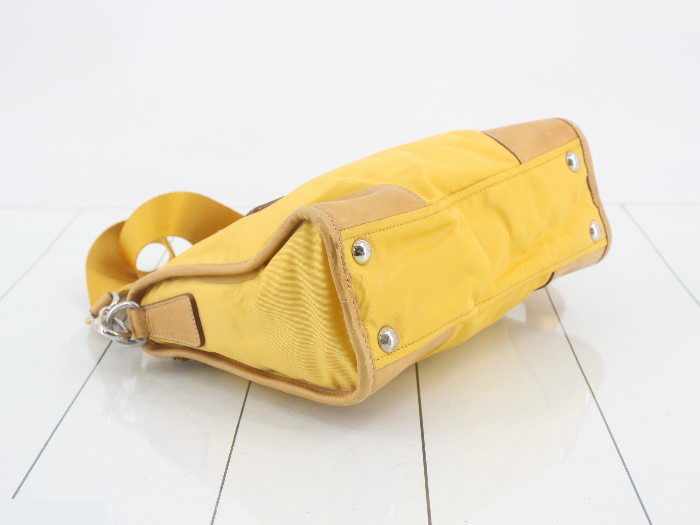 Logo Plate 2-Way Shoulder Bag, Yellow — view 5