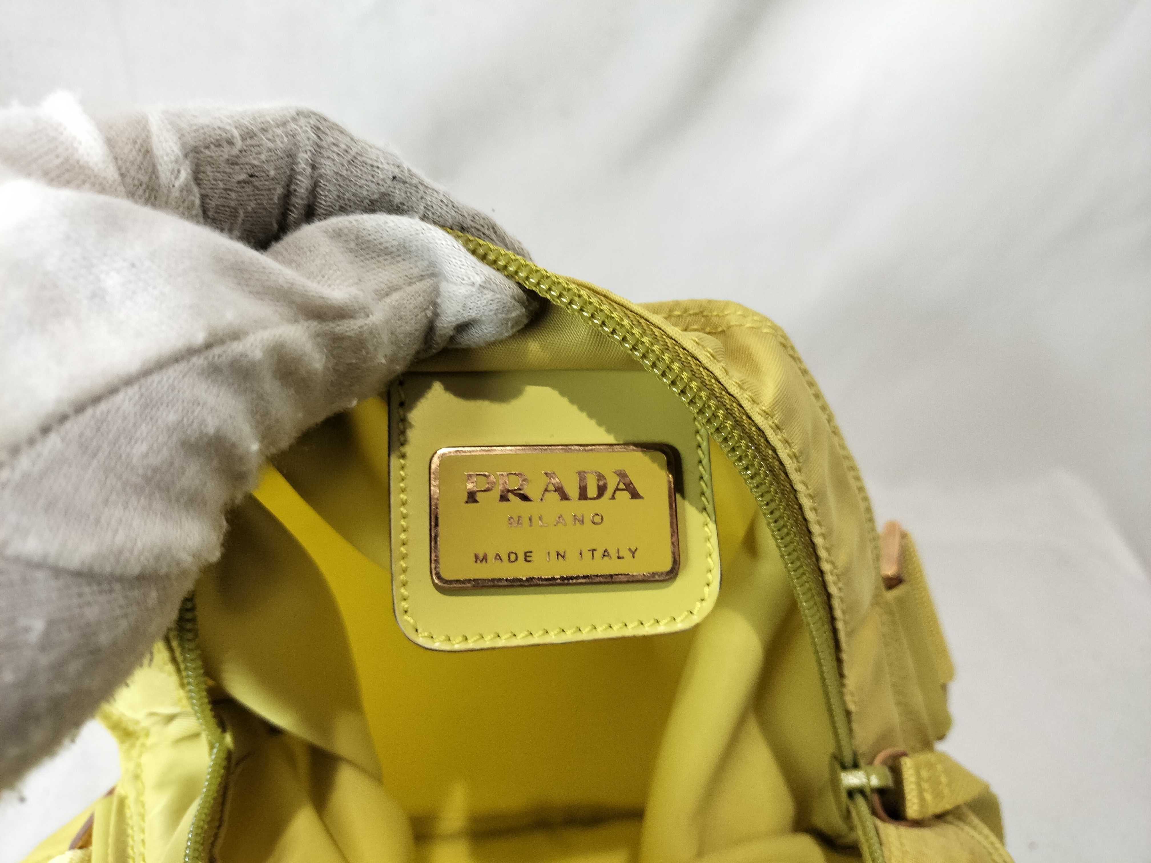 Nylon Shoulder Bag, Yellow — view 11